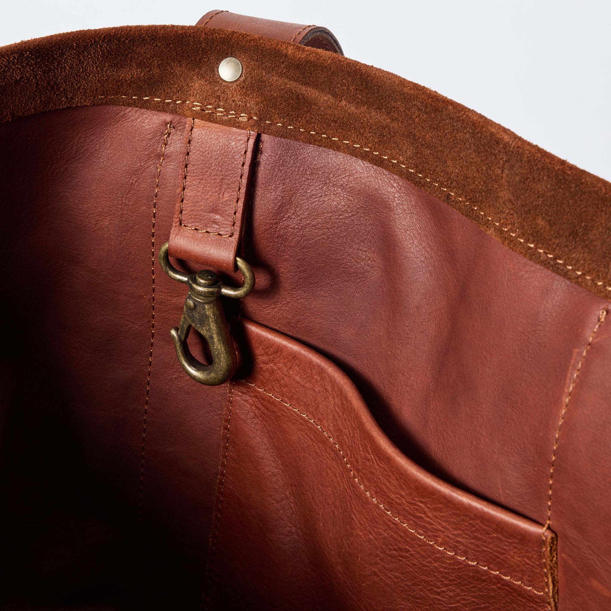 The Roughout Tote in Chocolate Suede - Image 7