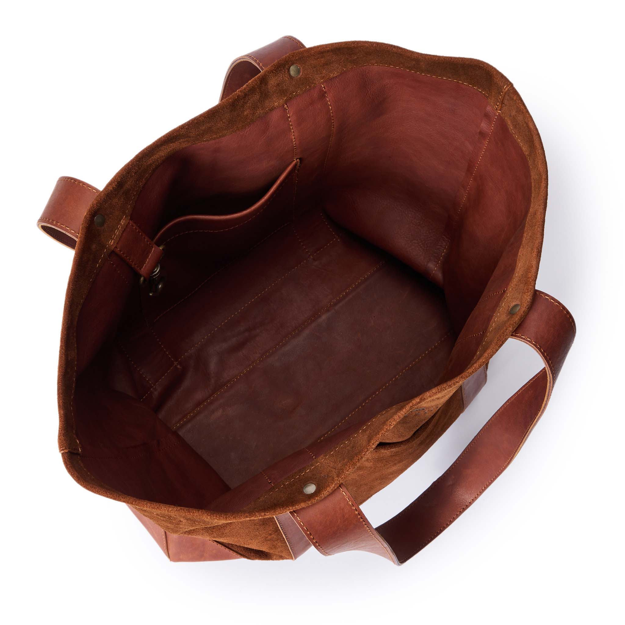 The Roughout Tote in Chocolate Suede - Image 8