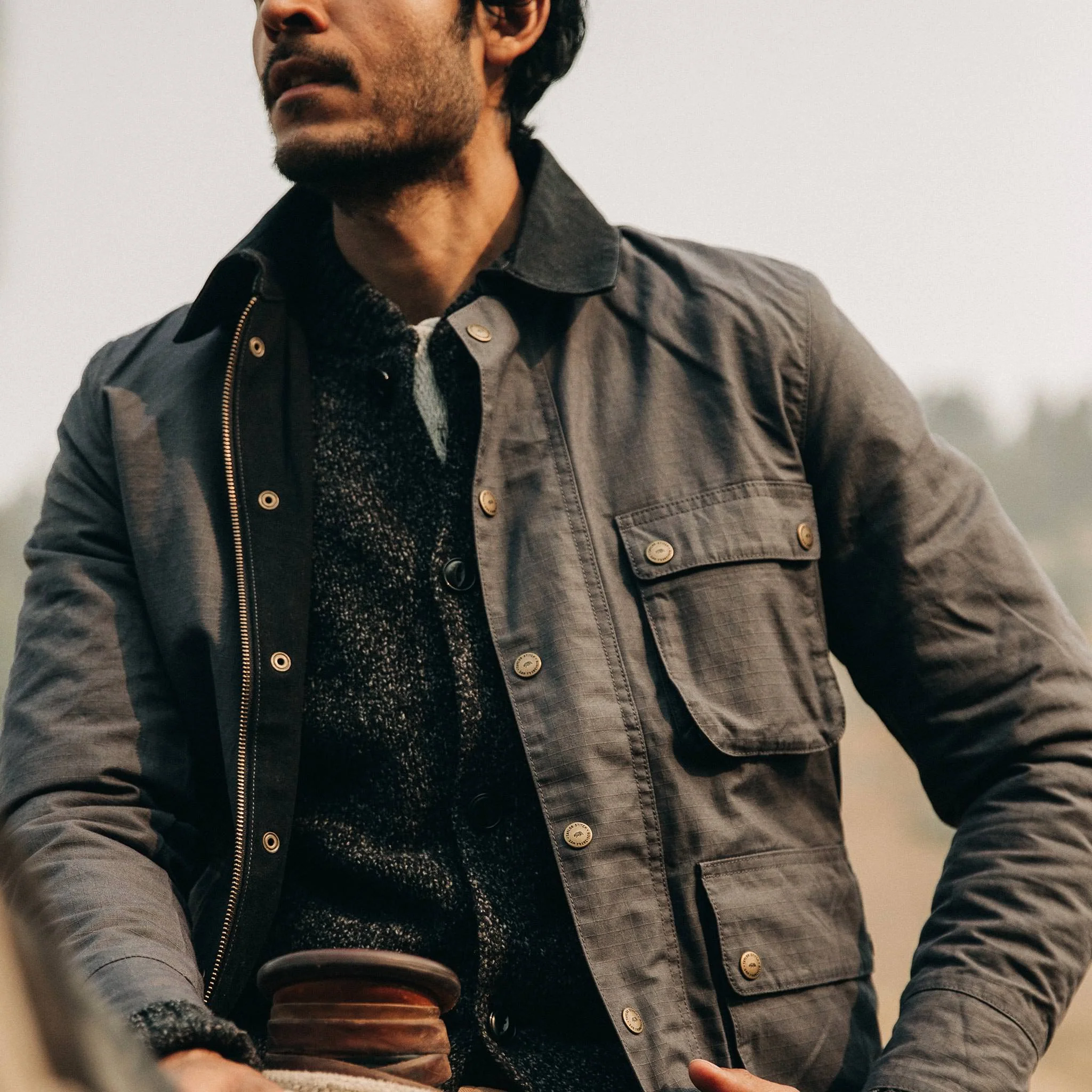 The Rover Jacket in Ripstop Slate Dry Wax - Image 3