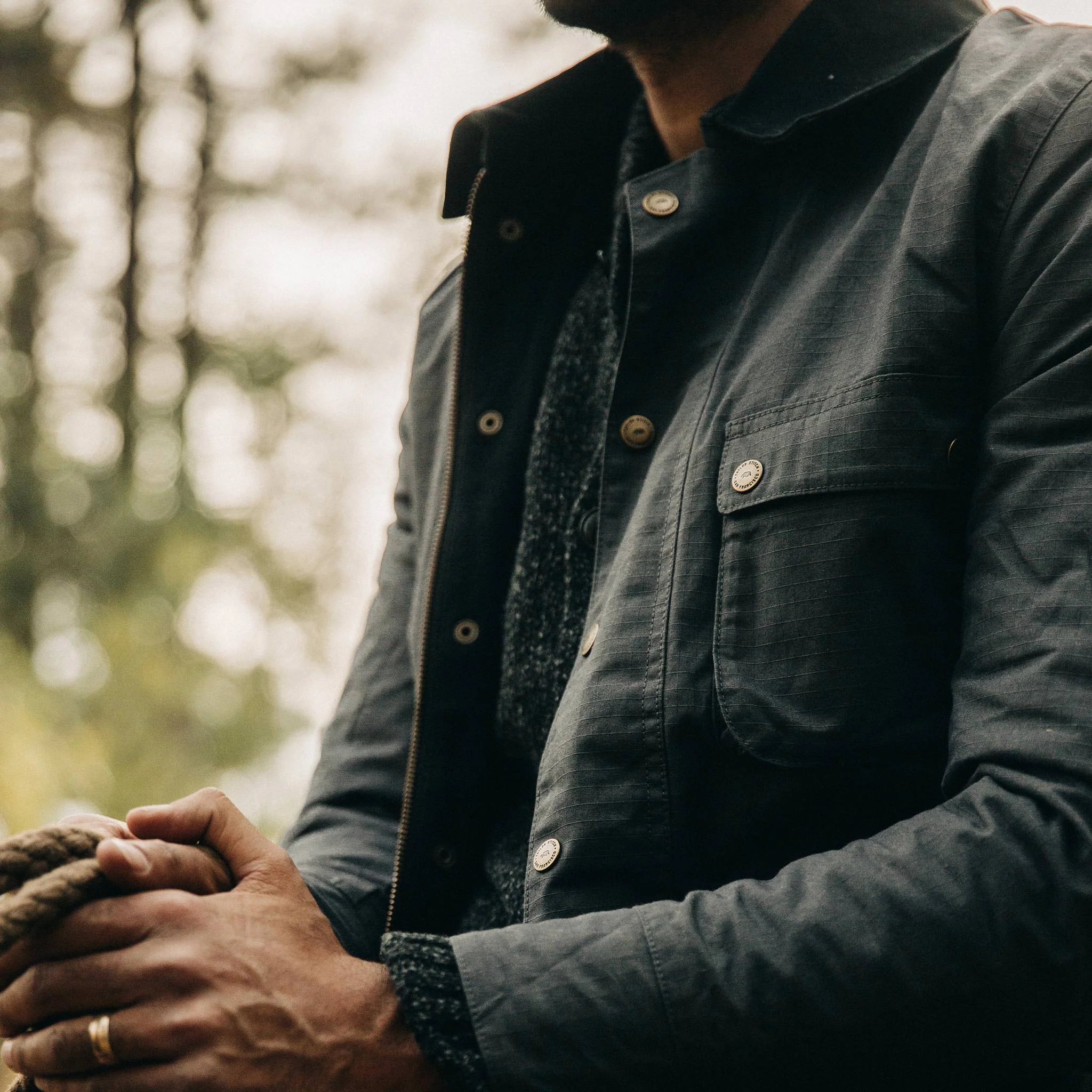 The Rover Jacket in Ripstop Slate Dry Wax - Image 4