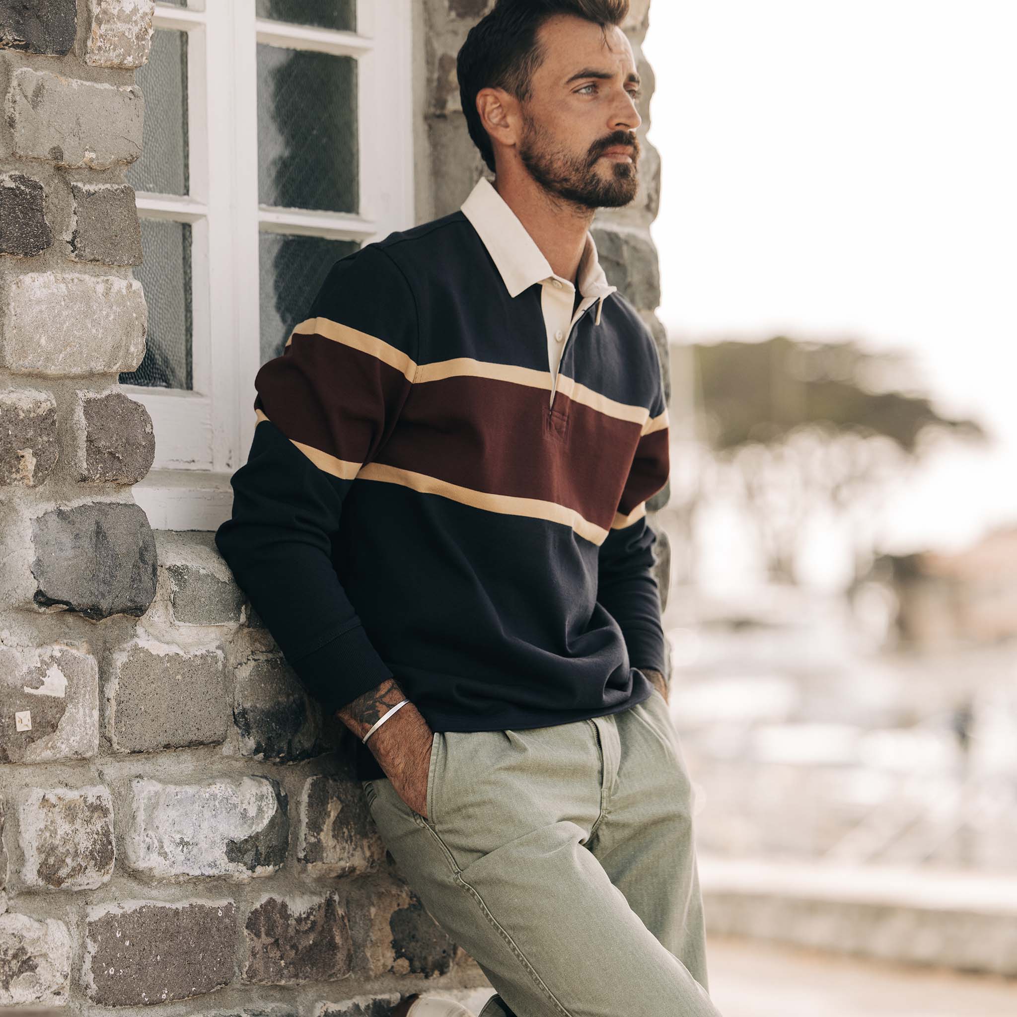 The Rugby in Dark Navy Stripe - Image 2