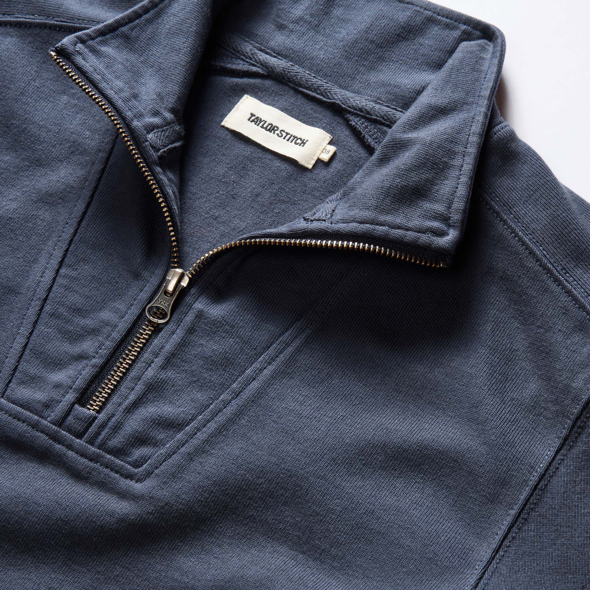 The Rugby Quarter Zip in Faded Navy - Image 6