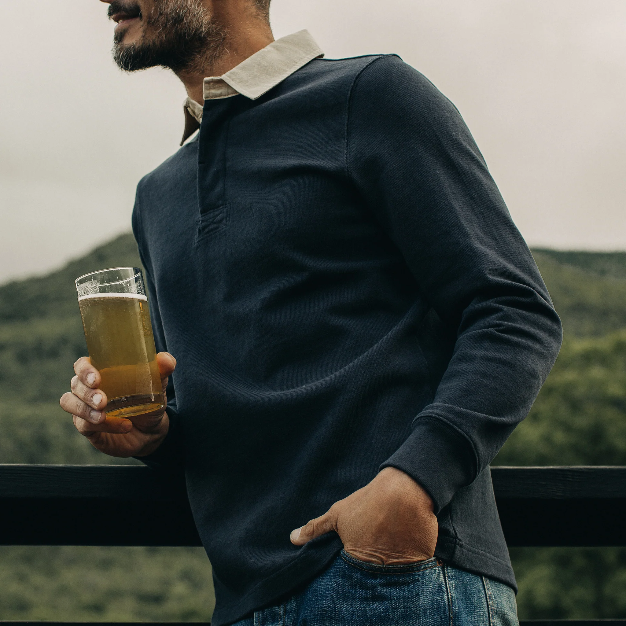 The Rugby Shirt in Dark Navy - Image 3