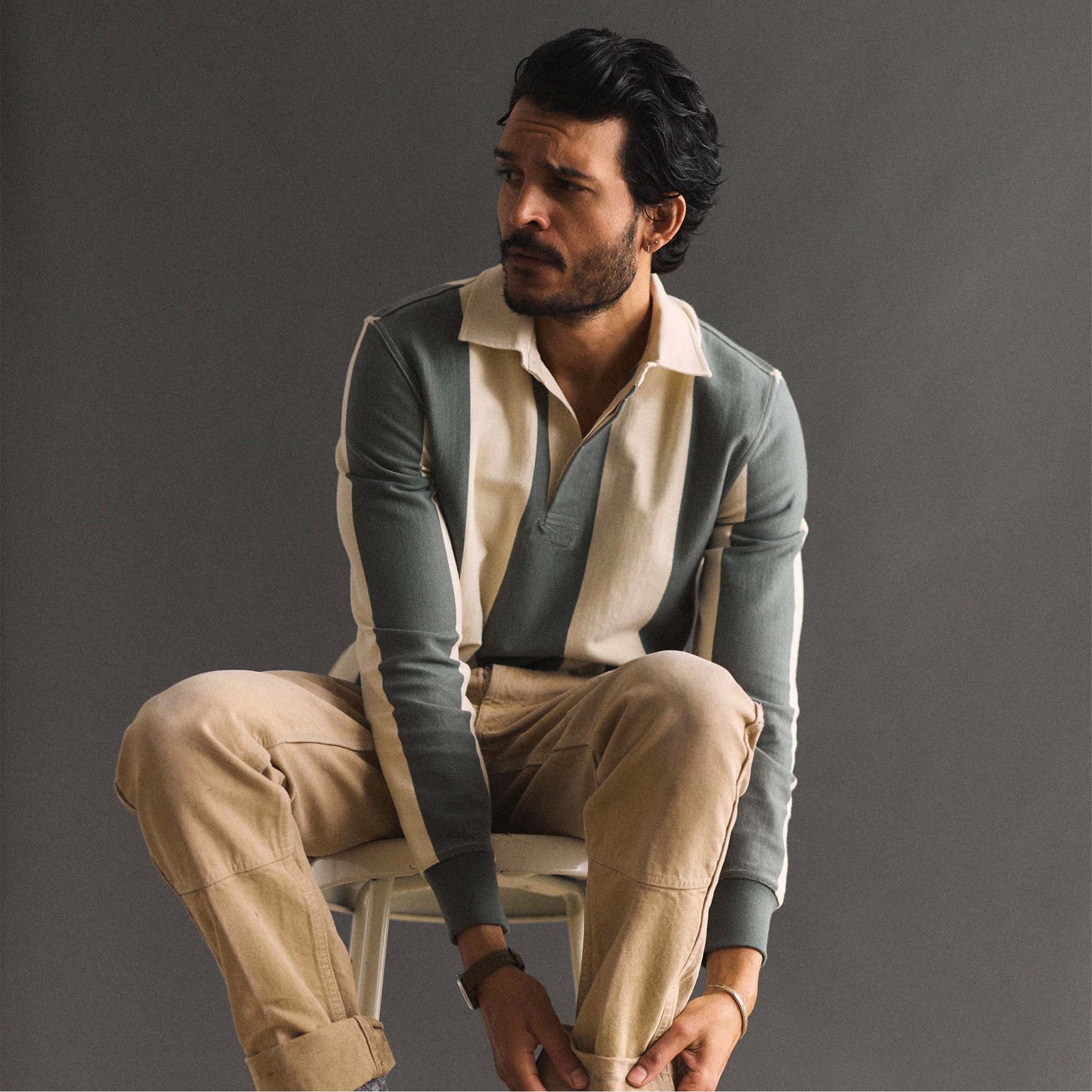 The Rugby Shirt in Deep Sea Stripe - Image 4