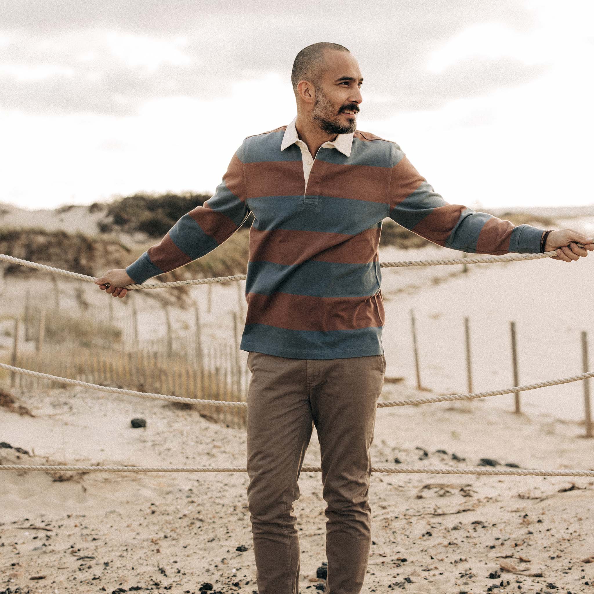 The Rugby Shirt in Faded Brick Stripe - Image 2