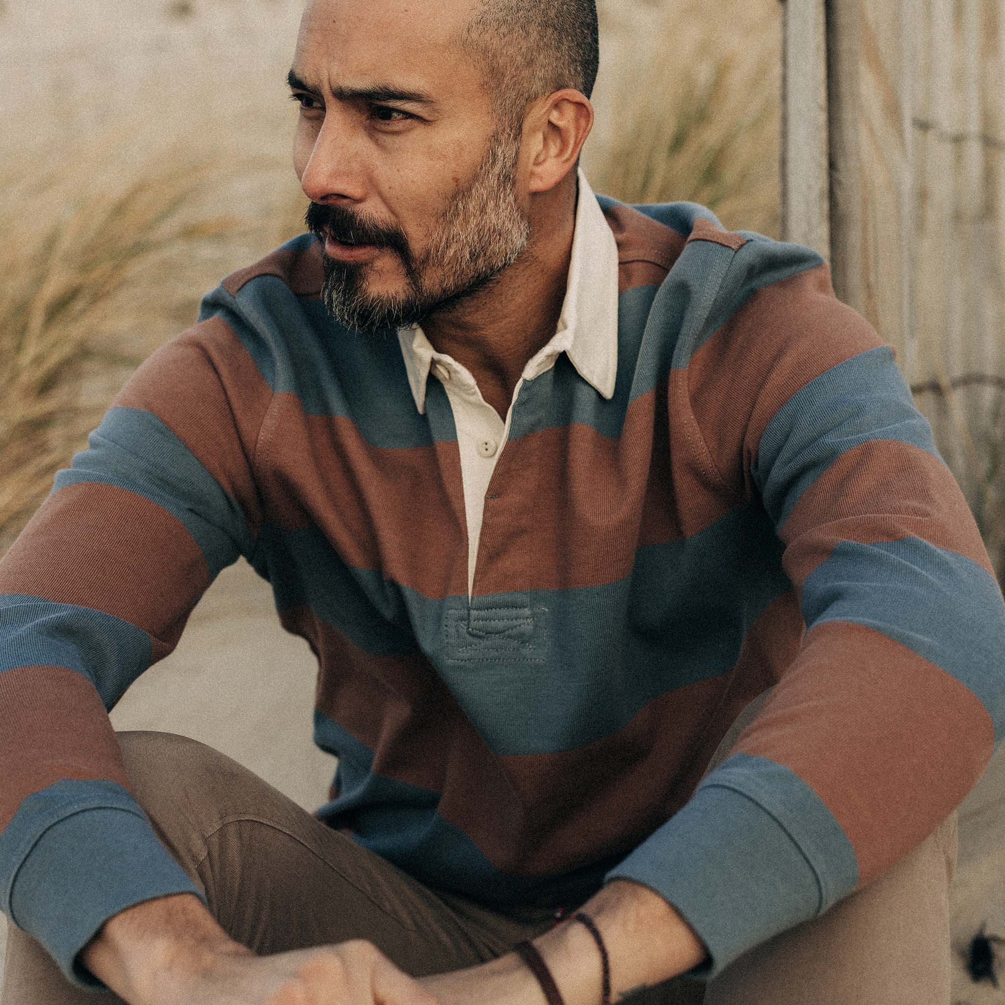 The Rugby Shirt in Faded Brick Stripe - Image 4