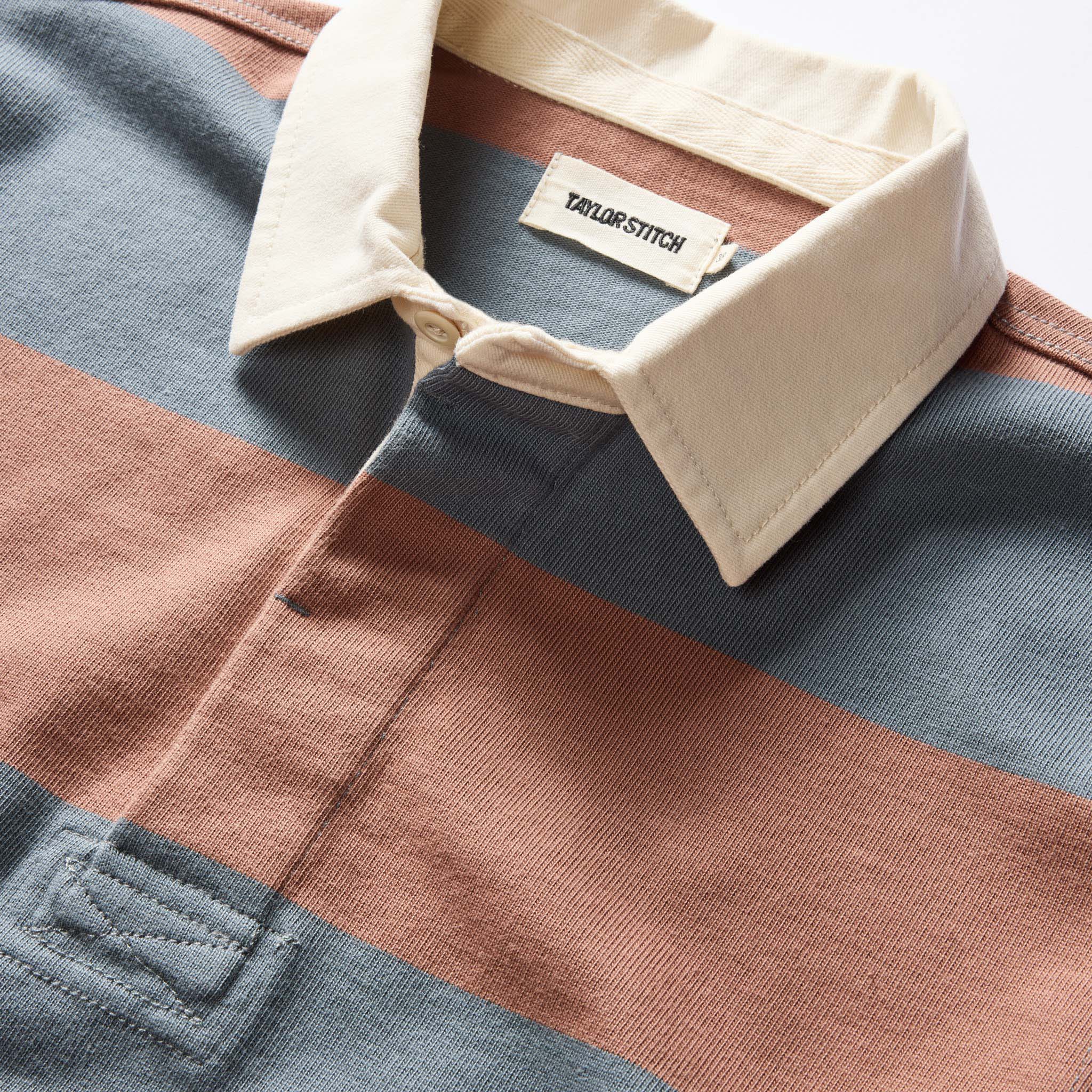 The Rugby Shirt in Faded Brick Stripe - Image 6