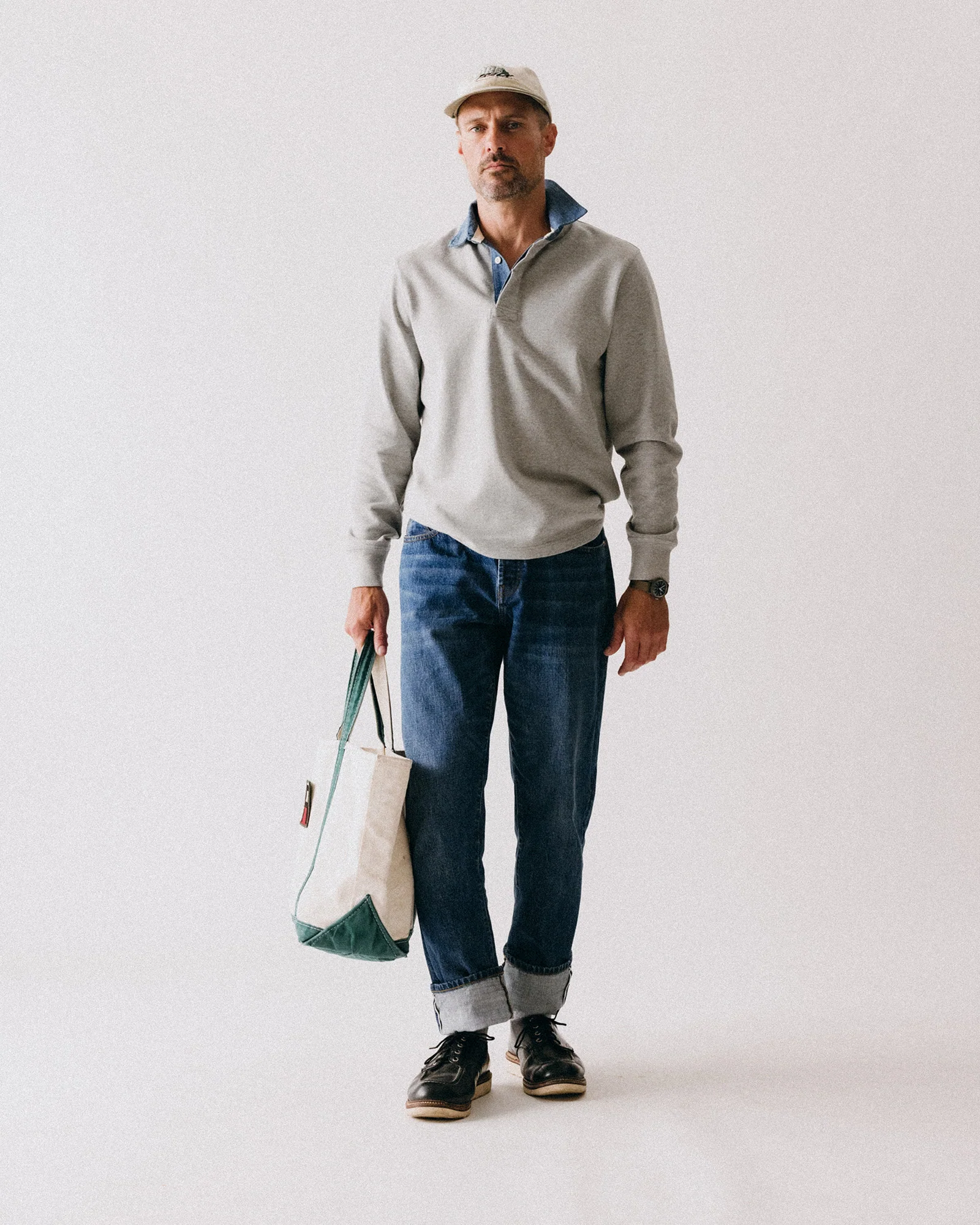 The Rugby Shirt in Heather Grey - Image 4