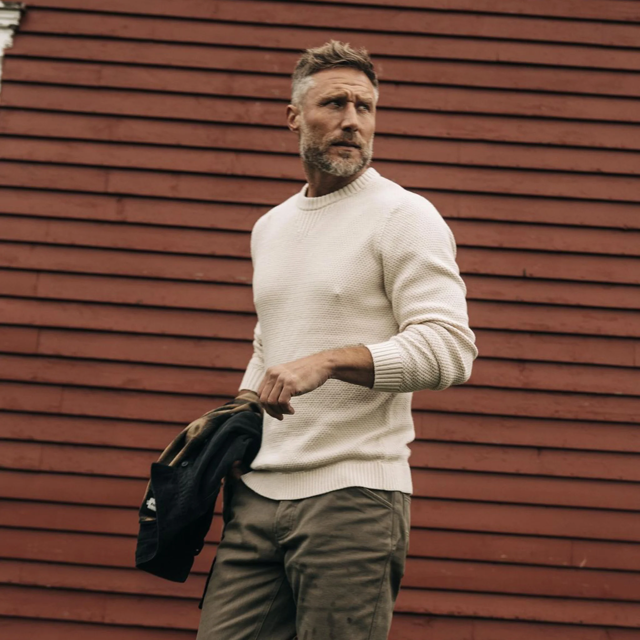 The Russell Sweater in Heather Oat - Image 3