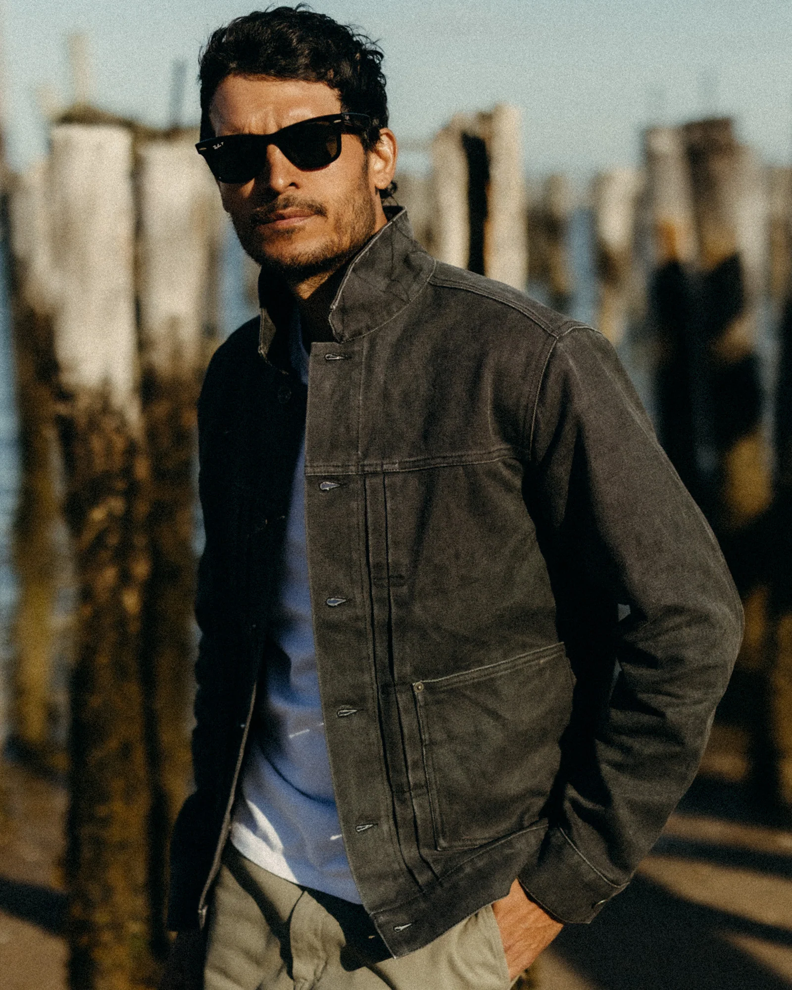 The Ryder Jacket in Coal Chipped Canvas - Image 2