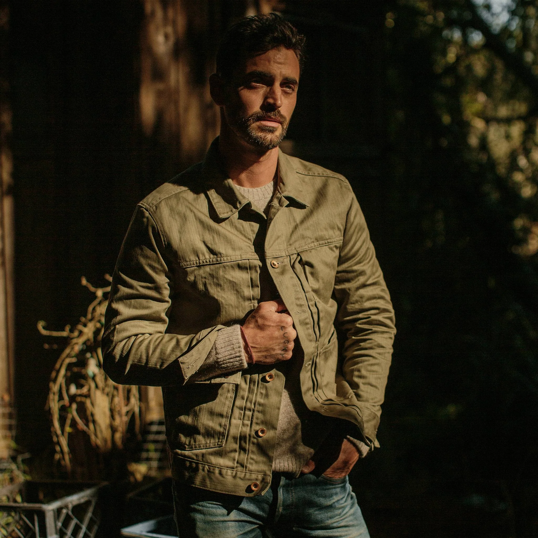 The Ryder Jacket in Yoshiwa Mills Olive - Image 2