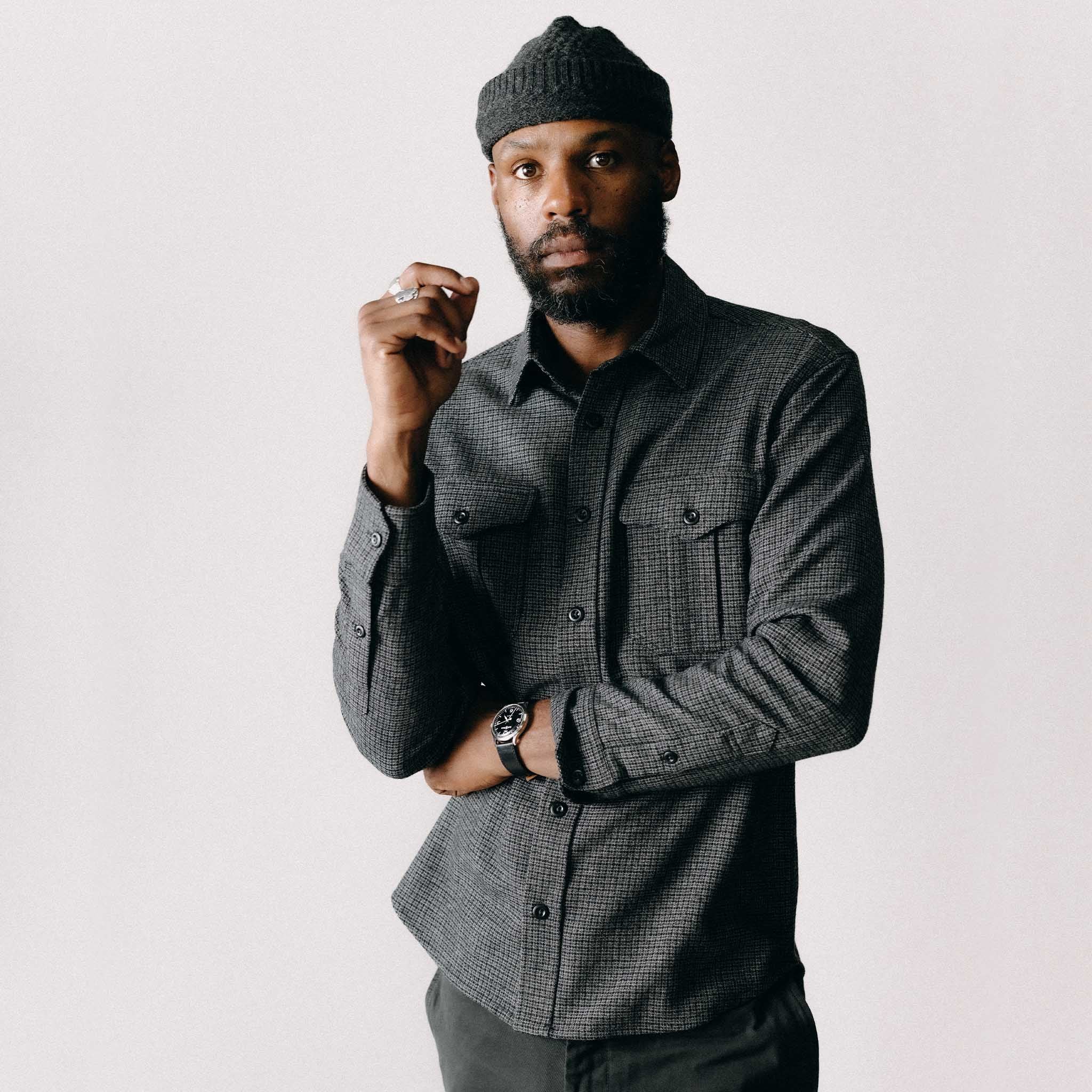 The Saddler Shirt in Ash Check Wool - Image 2