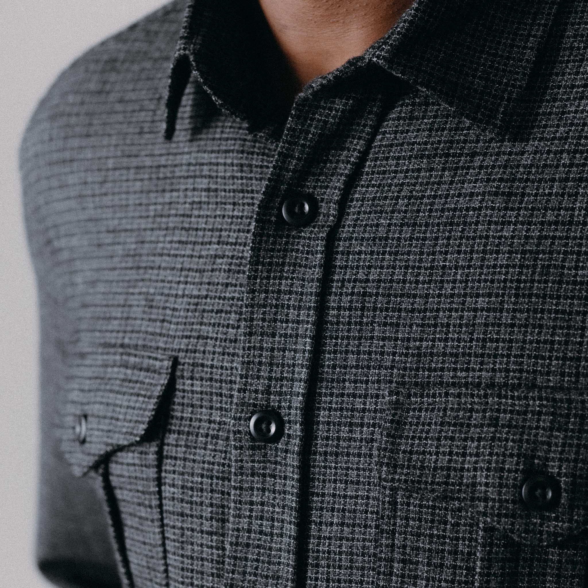 The Saddler Shirt in Ash Check Wool - Image 3