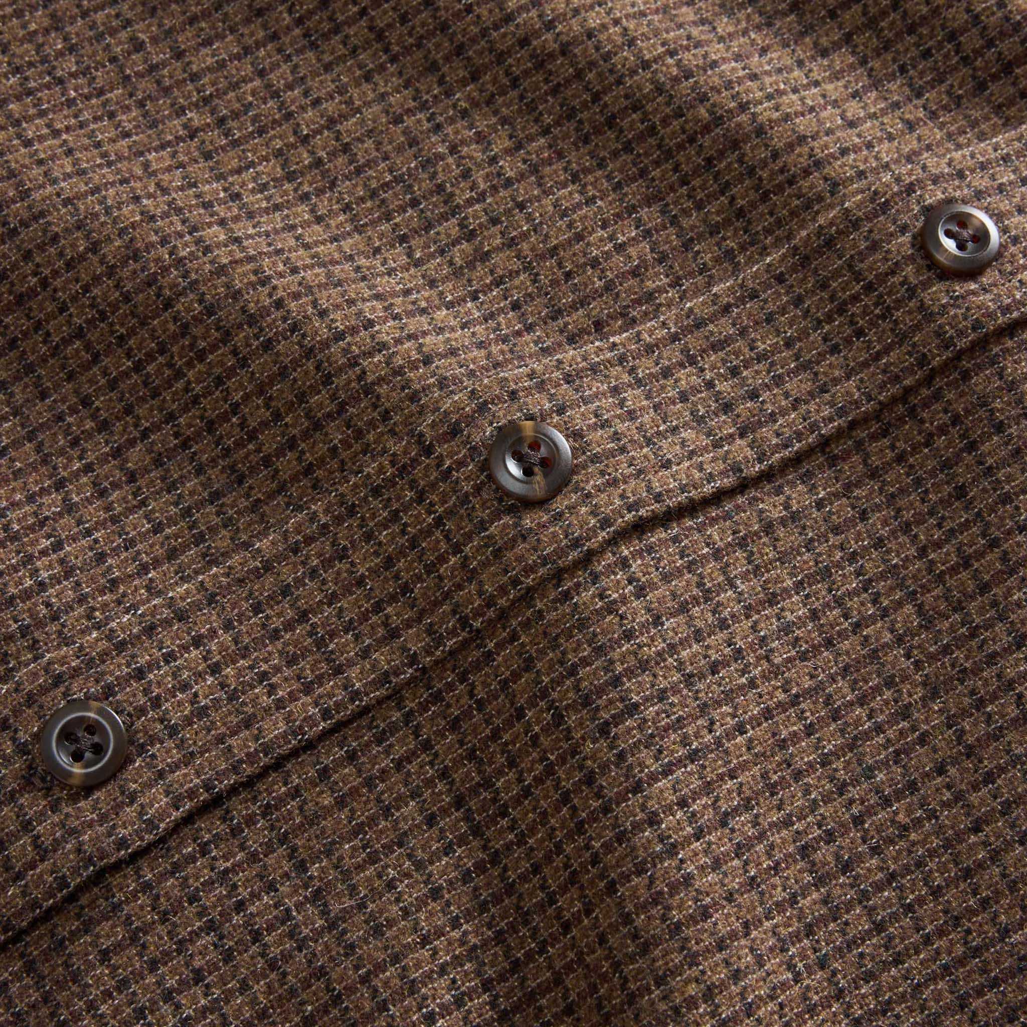 The Saddler Shirt in Burnt Caramel Check Wool - Image 6