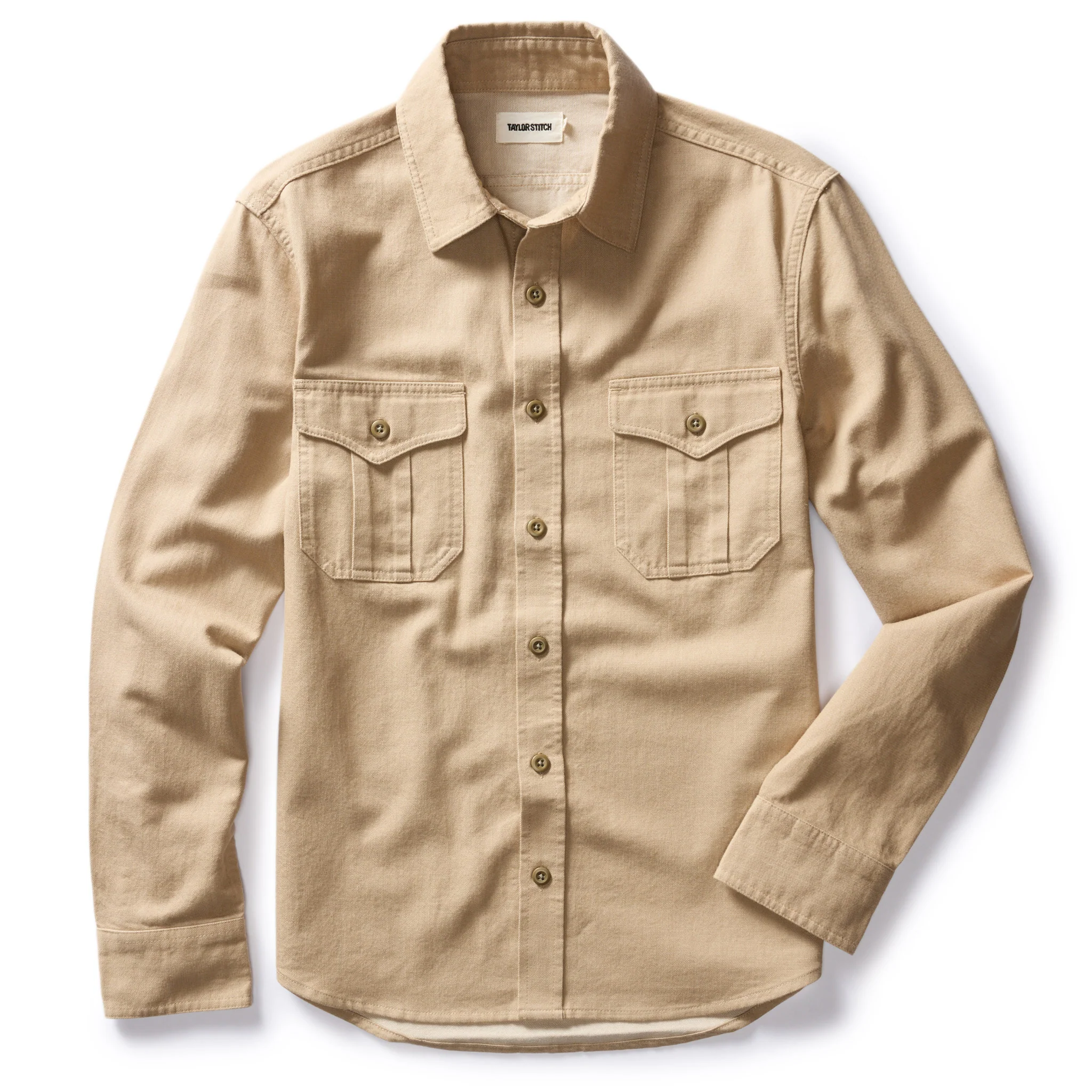 The Saddler Shirt in Light Khaki Twill - Image 5