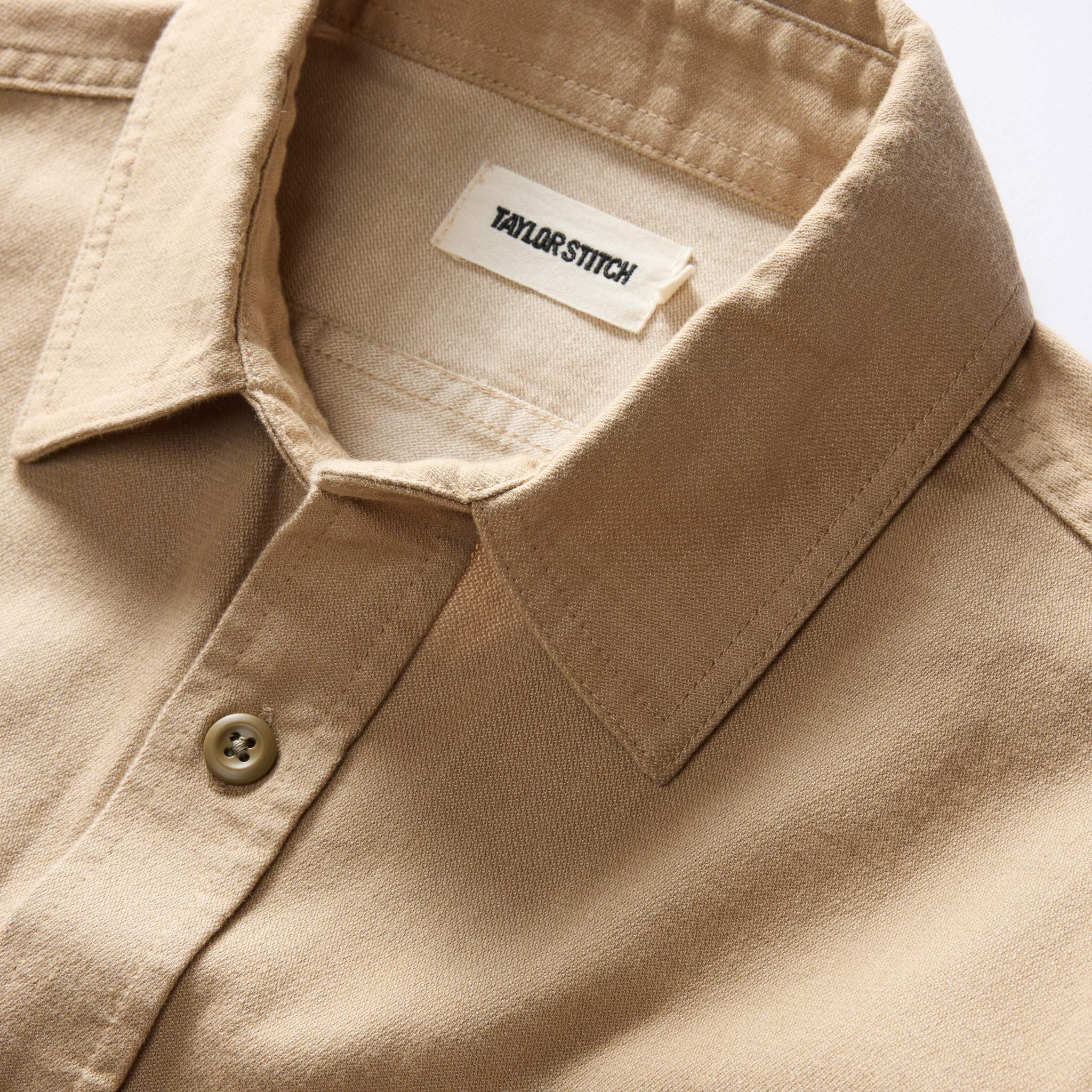 The Saddler Shirt in Light Khaki Twill - Image 6