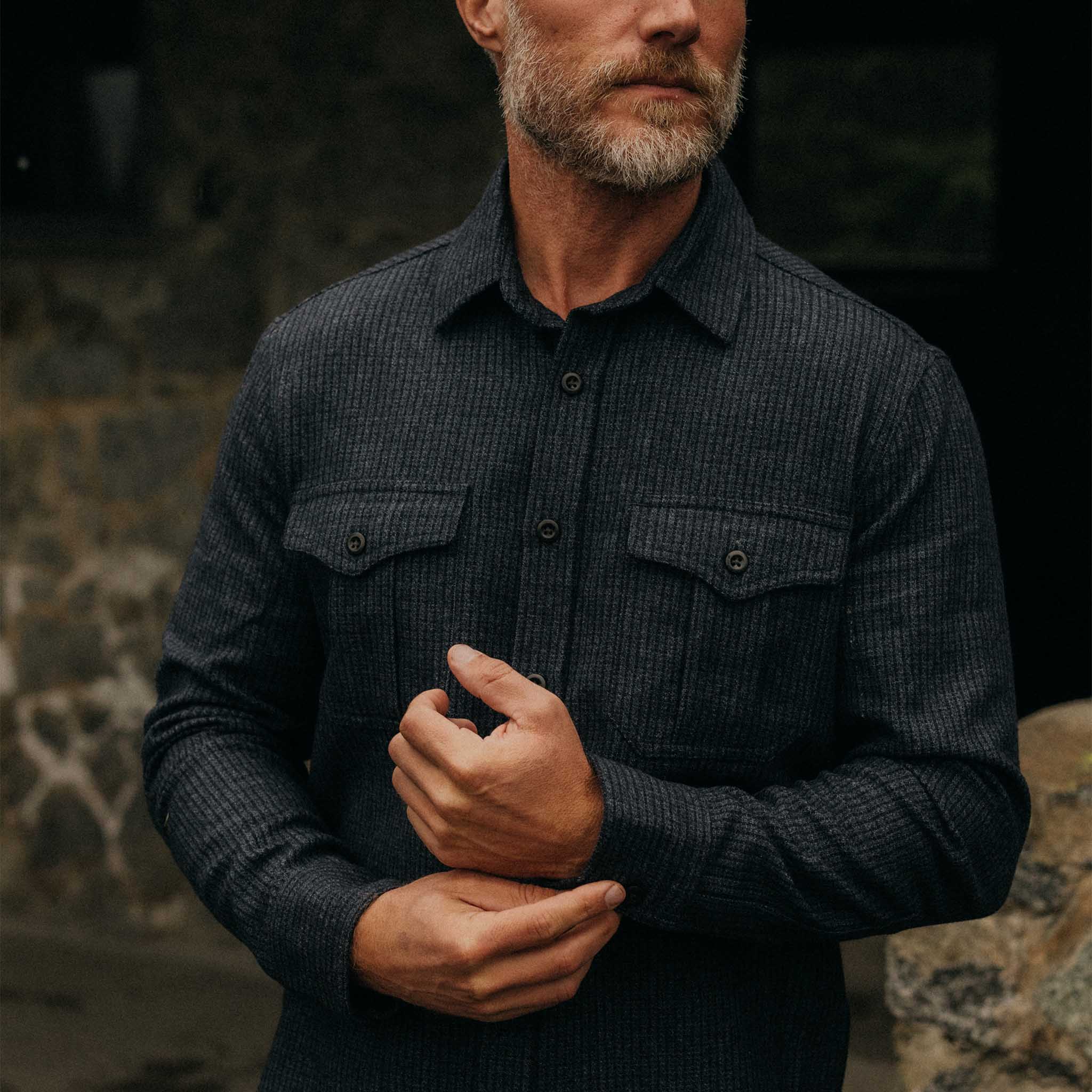 The Saddler Shirt in Midnight Check Wool - Image 2