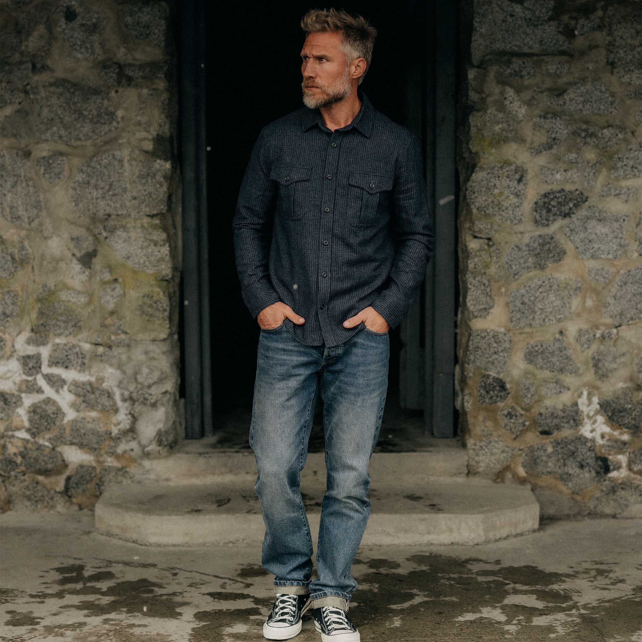 The Saddler Shirt in Midnight Check Wool - Image 4