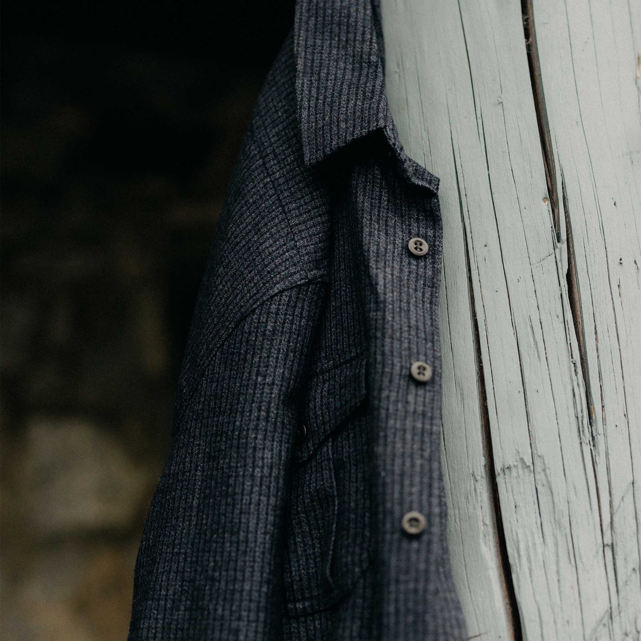 The Saddler Shirt in Midnight Check Wool - Image 5