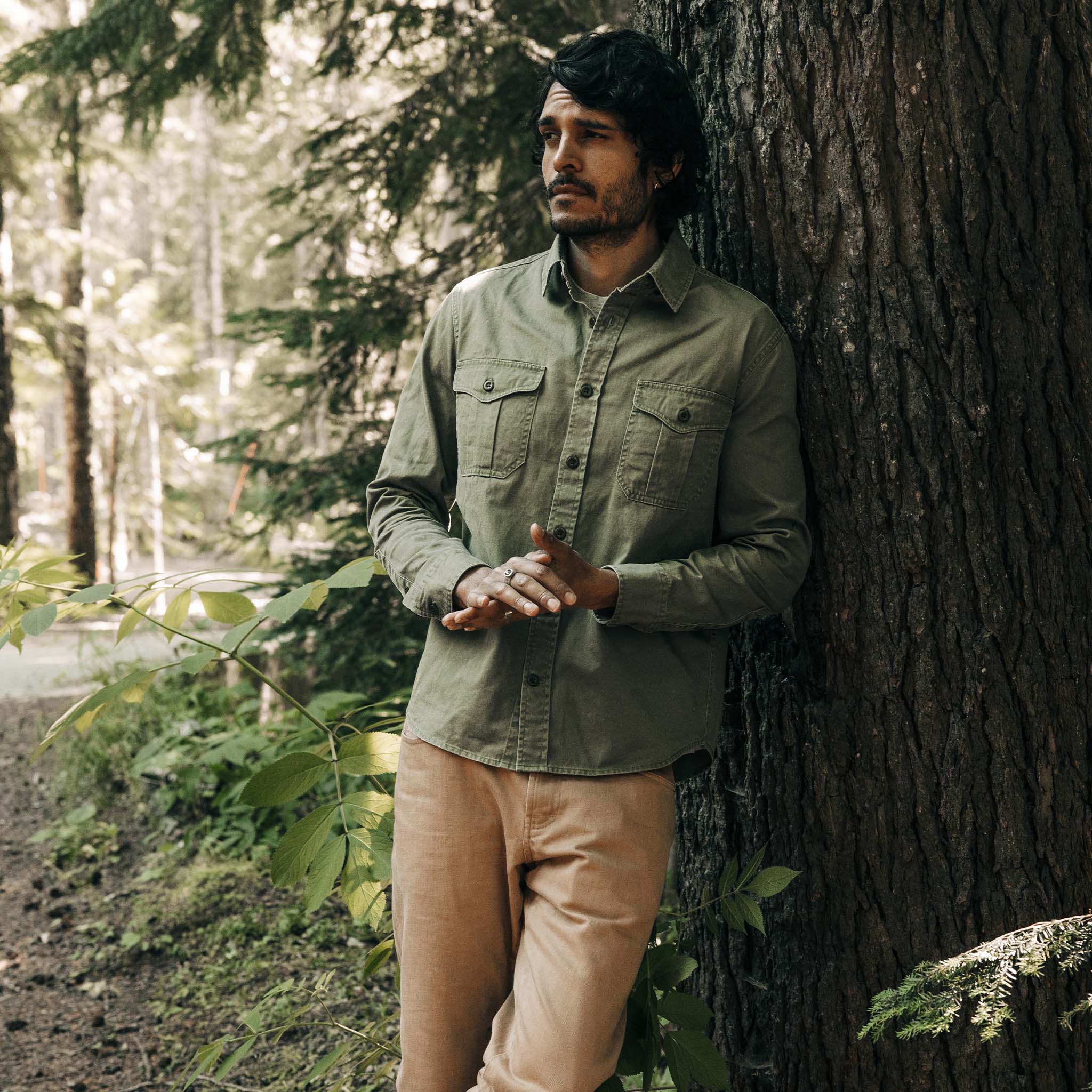 The Saddler Shirt in Washed Olive - Image 2