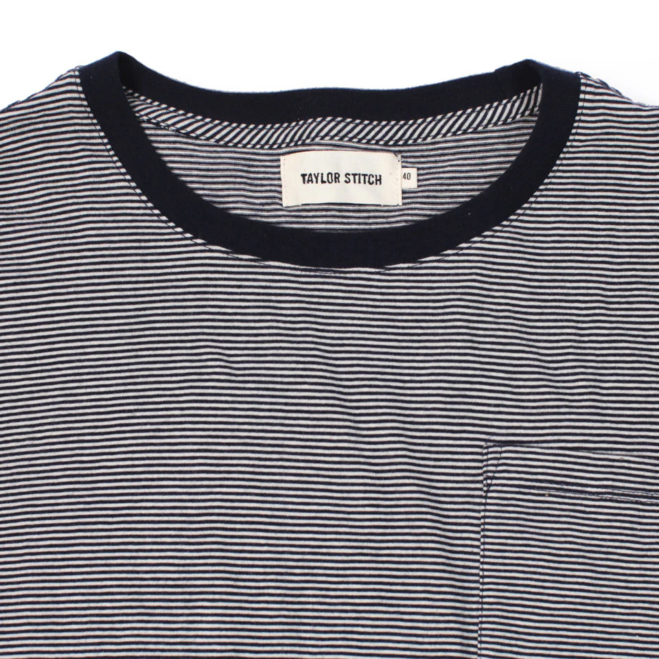 The Crewneck Pocket Tee in Sausalito Stripe - Image 2