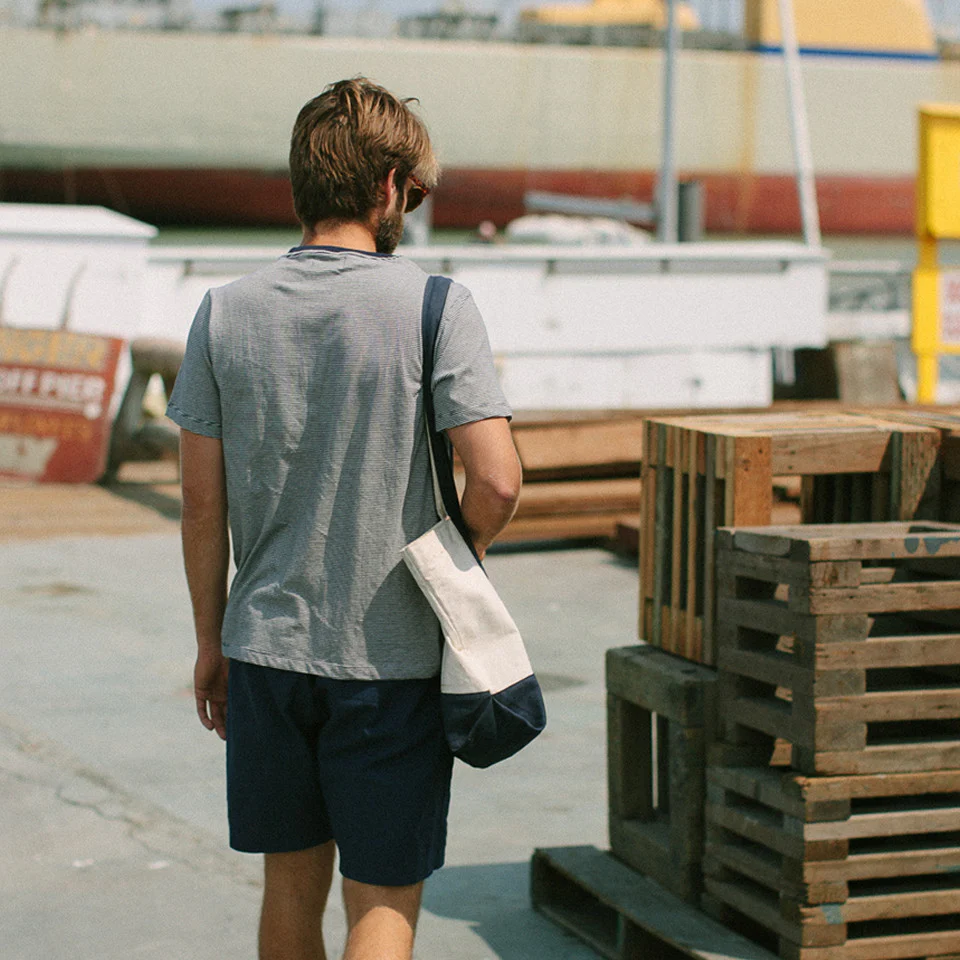 The Crewneck Pocket Tee in Sausalito Stripe - Image 5