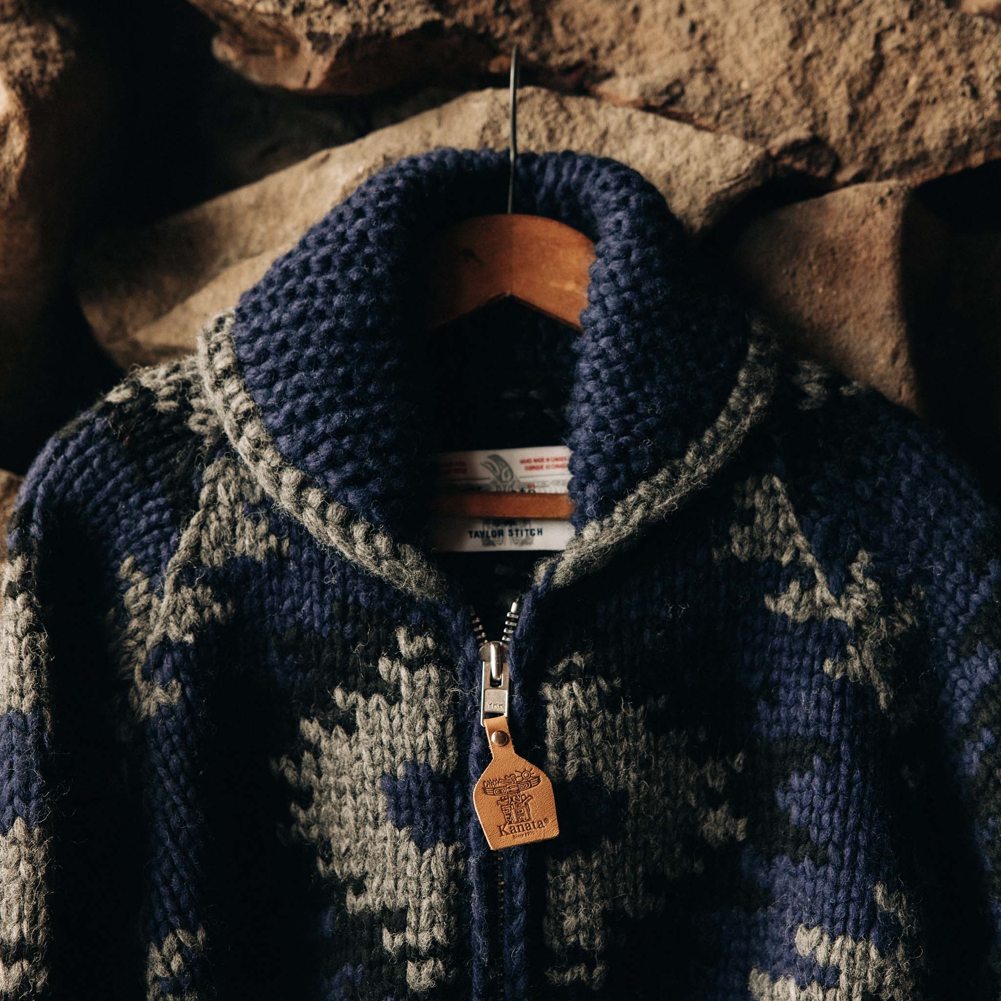 The Seawall Hand-Knit Sweater in Navy Kilim - Image 5