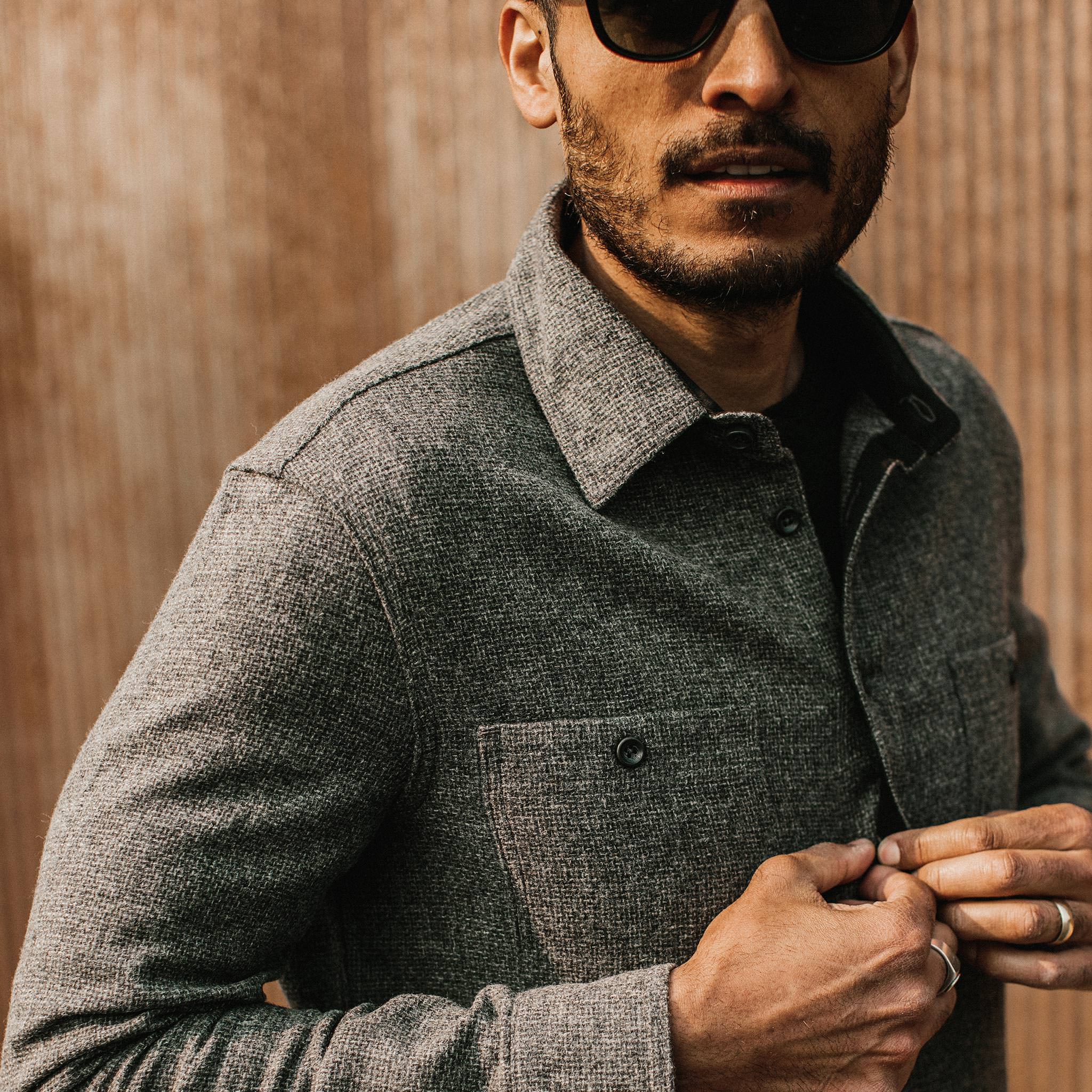 The Service Shirt in Ash Melange Wool - Image 4