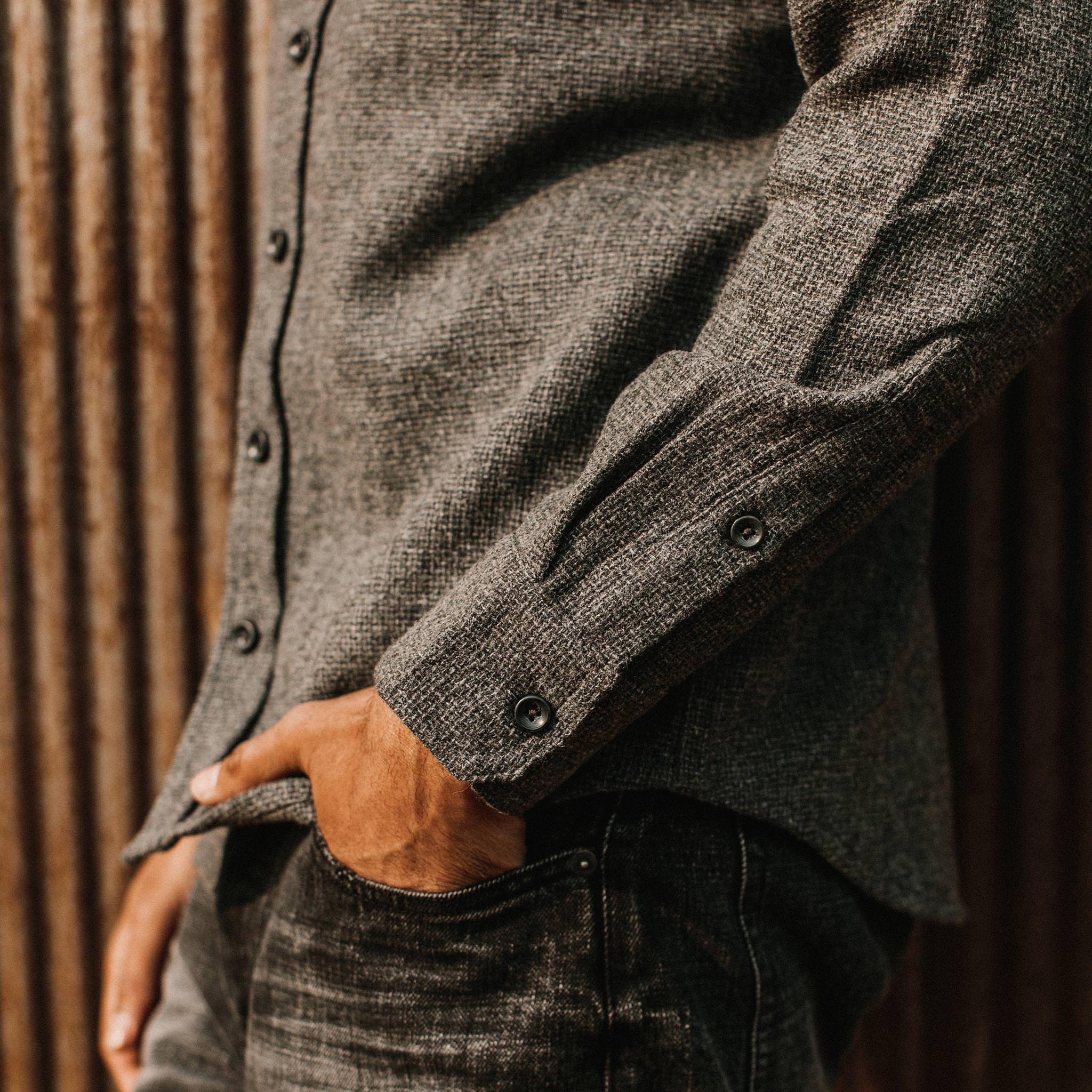 The Service Shirt in Ash Melange Wool - Image 5