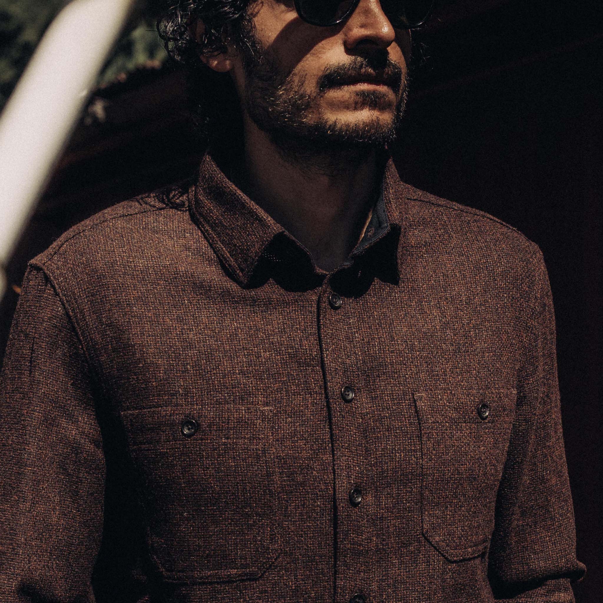 The Service Shirt in Ginger Melange Wool - Image 3