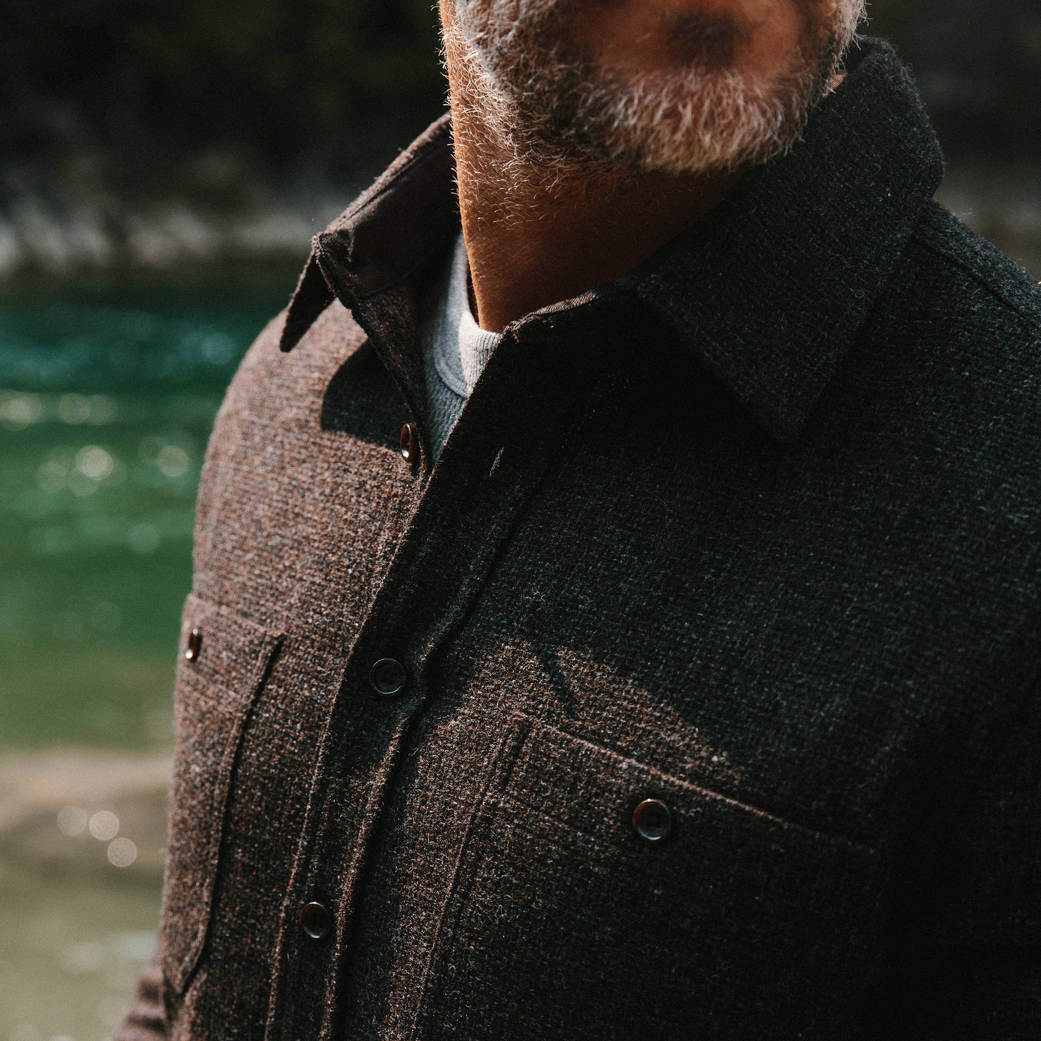 The Service Shirt in Moss Melange Wool - Image 3