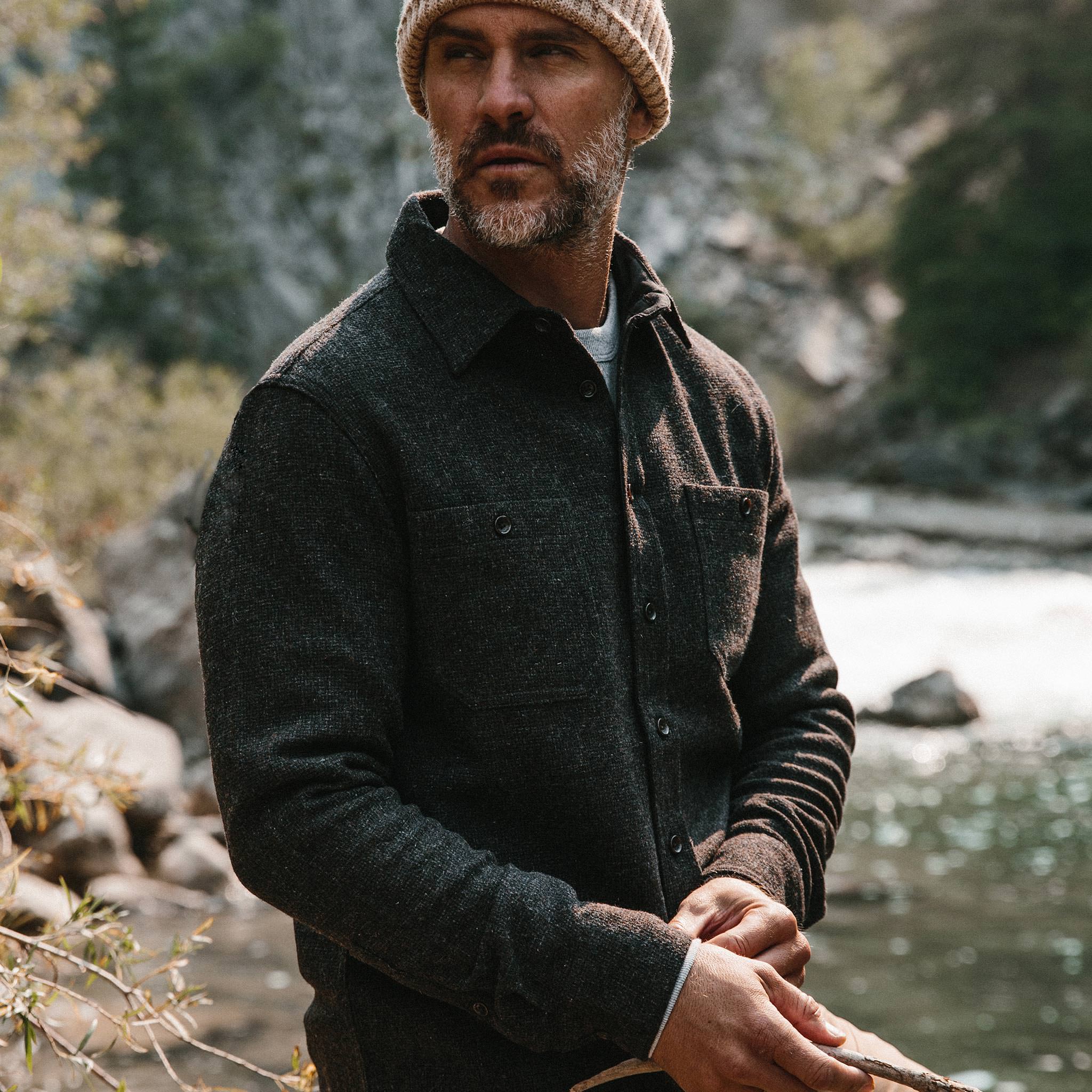 The Service Shirt in Moss Melange Wool - Image 5
