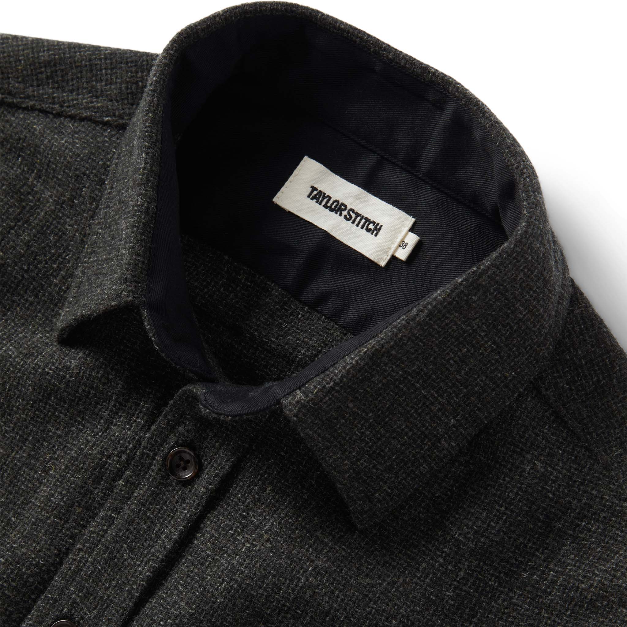 The Service Shirt in Olive Melange Wool - Image 5