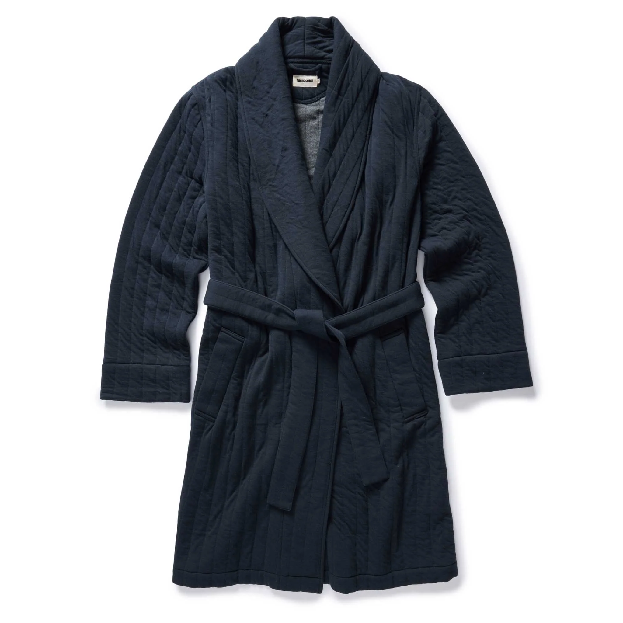 The Shawl Robe in Heather Midnight Quilted Jersey - Image 5