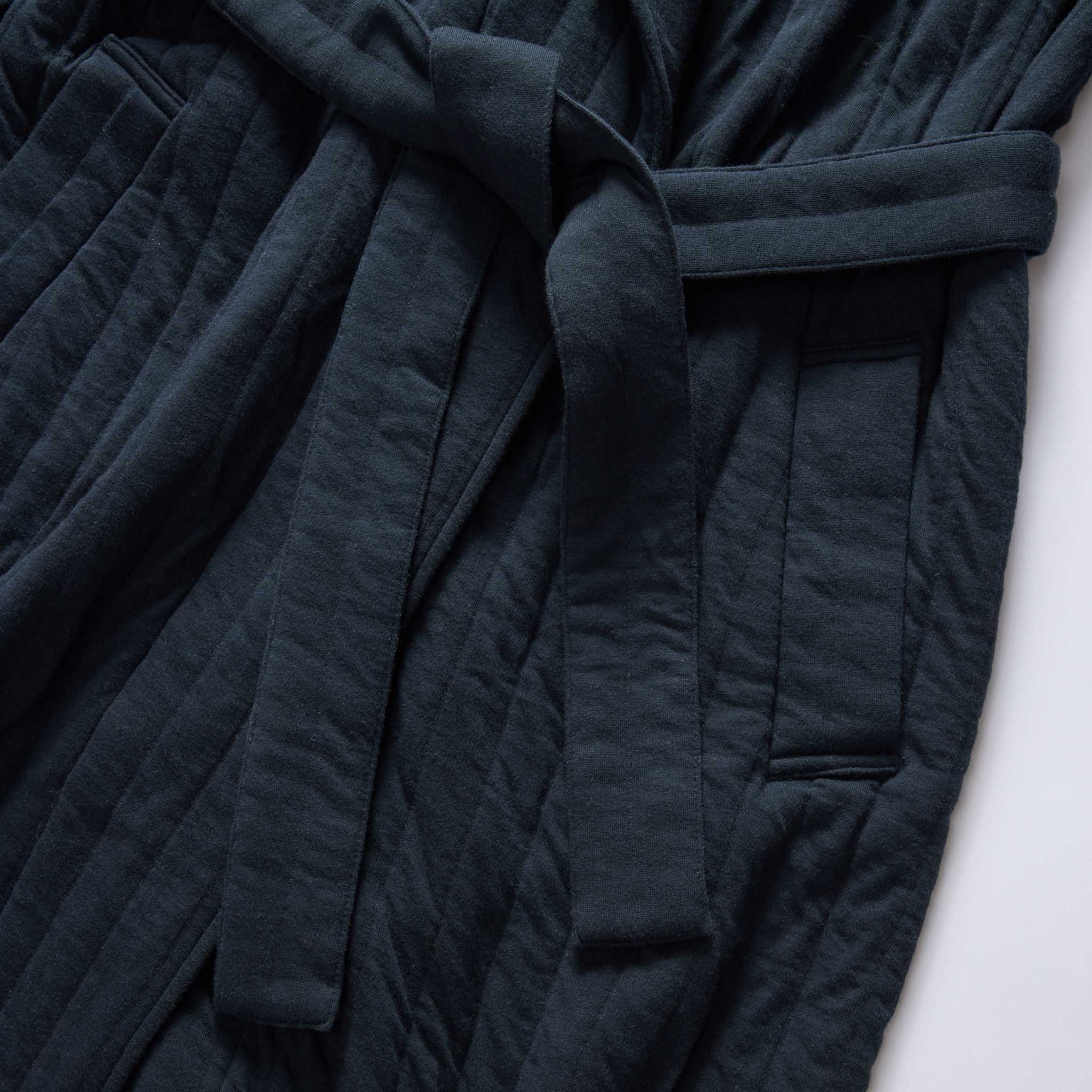 The Shawl Robe in Heather Midnight Quilted Jersey - Image 6