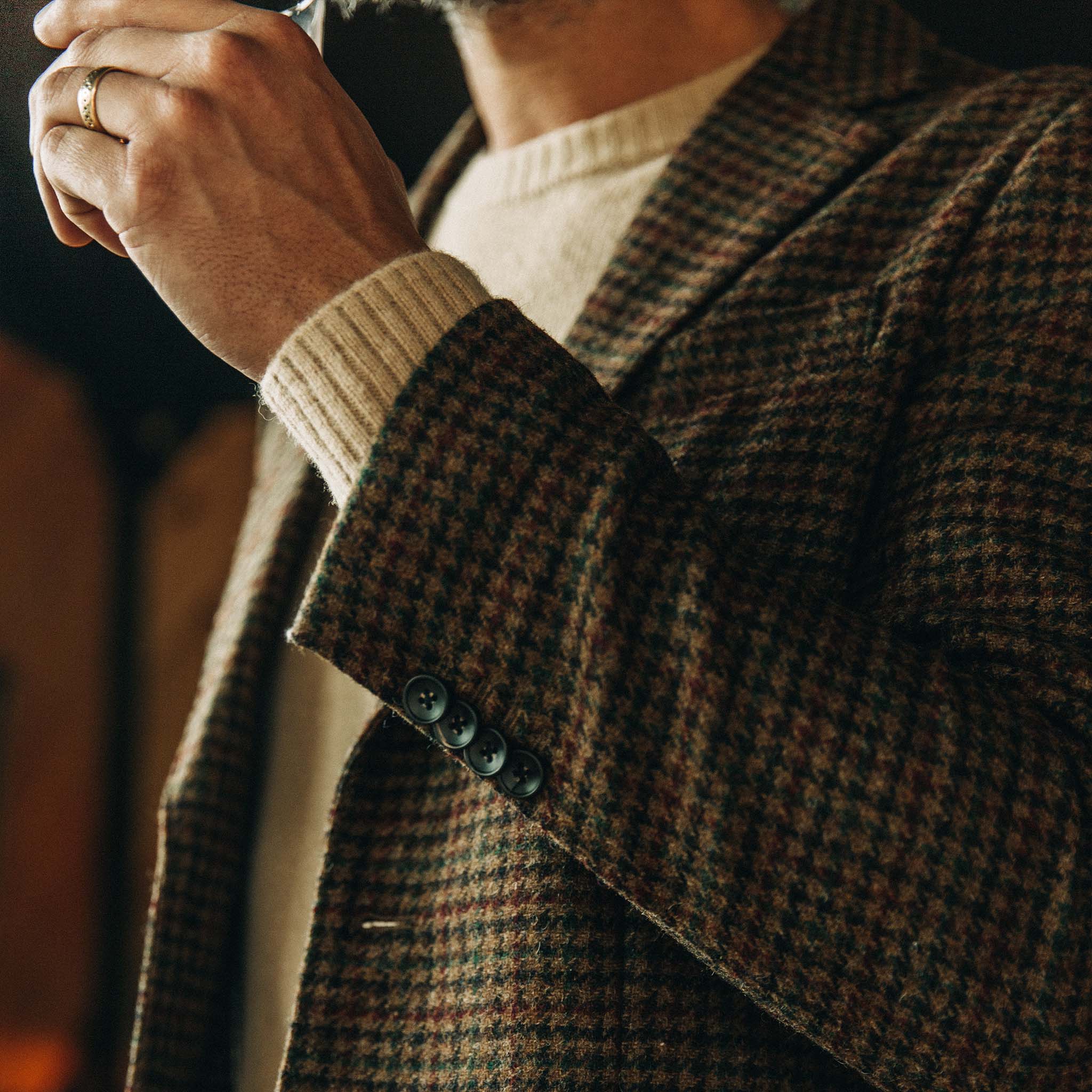The Sheffield Sportcoat in Tan Gun Check - Image 4