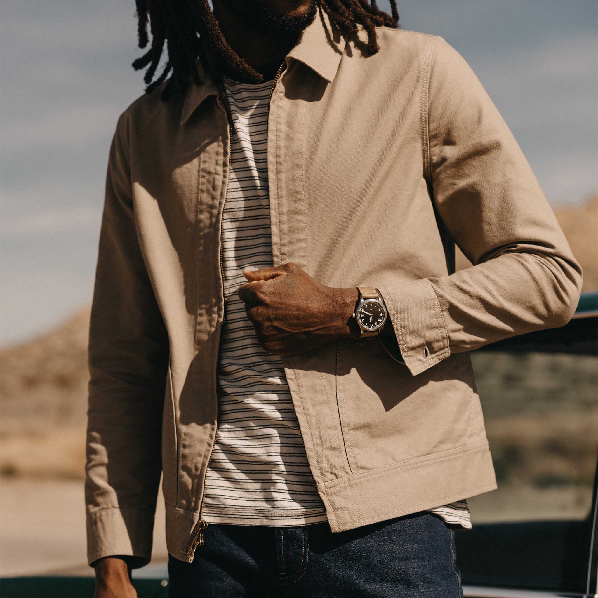 The Shifter Jacket in Baked Soil Canvas - Image 2