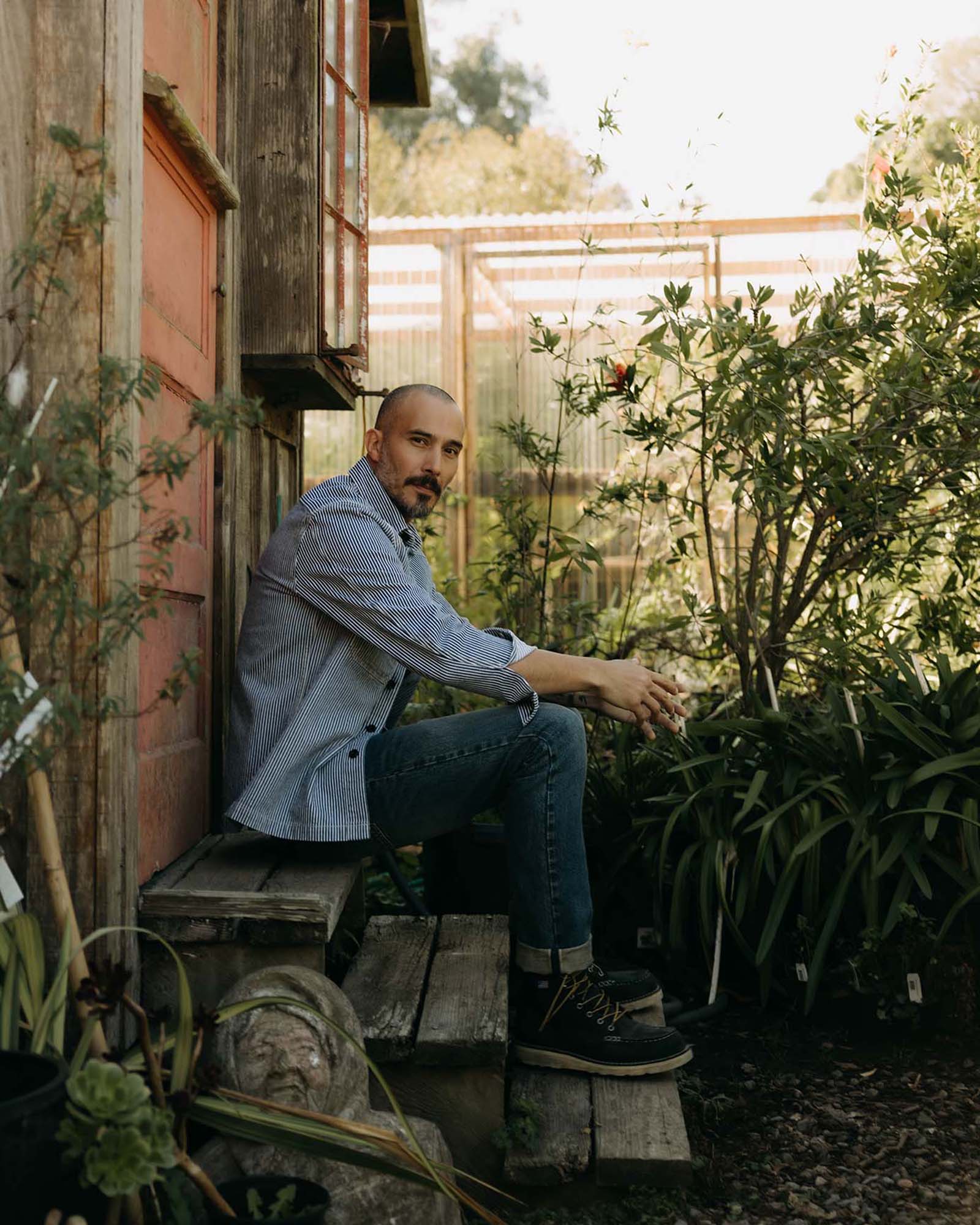 The Shop Shirt in Indigo Railroad Stripe Denim - Image 4