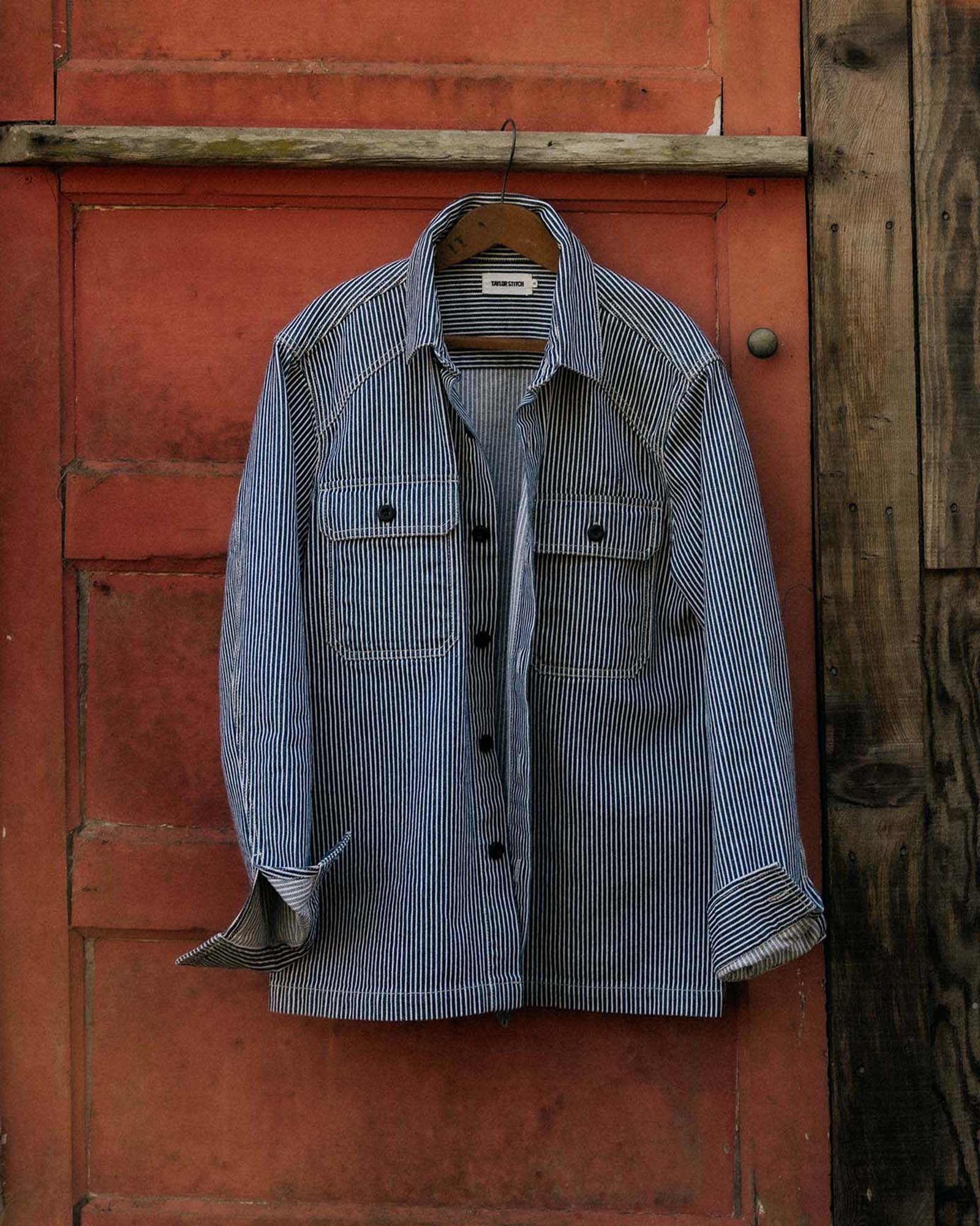 The Shop Shirt in Indigo Railroad Stripe Denim - Image 5