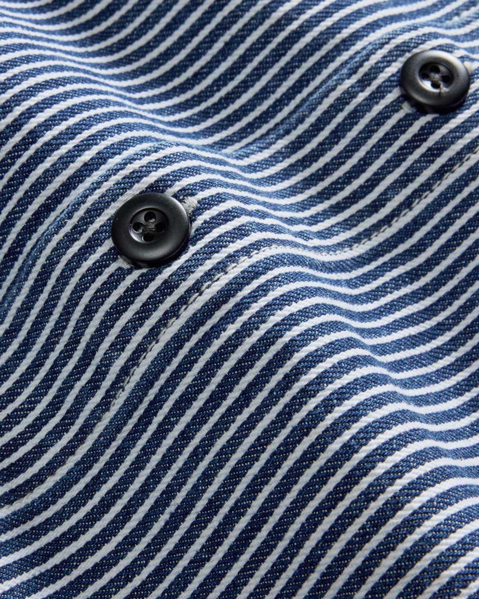 The Shop Shirt in Indigo Railroad Stripe Denim - Image 8