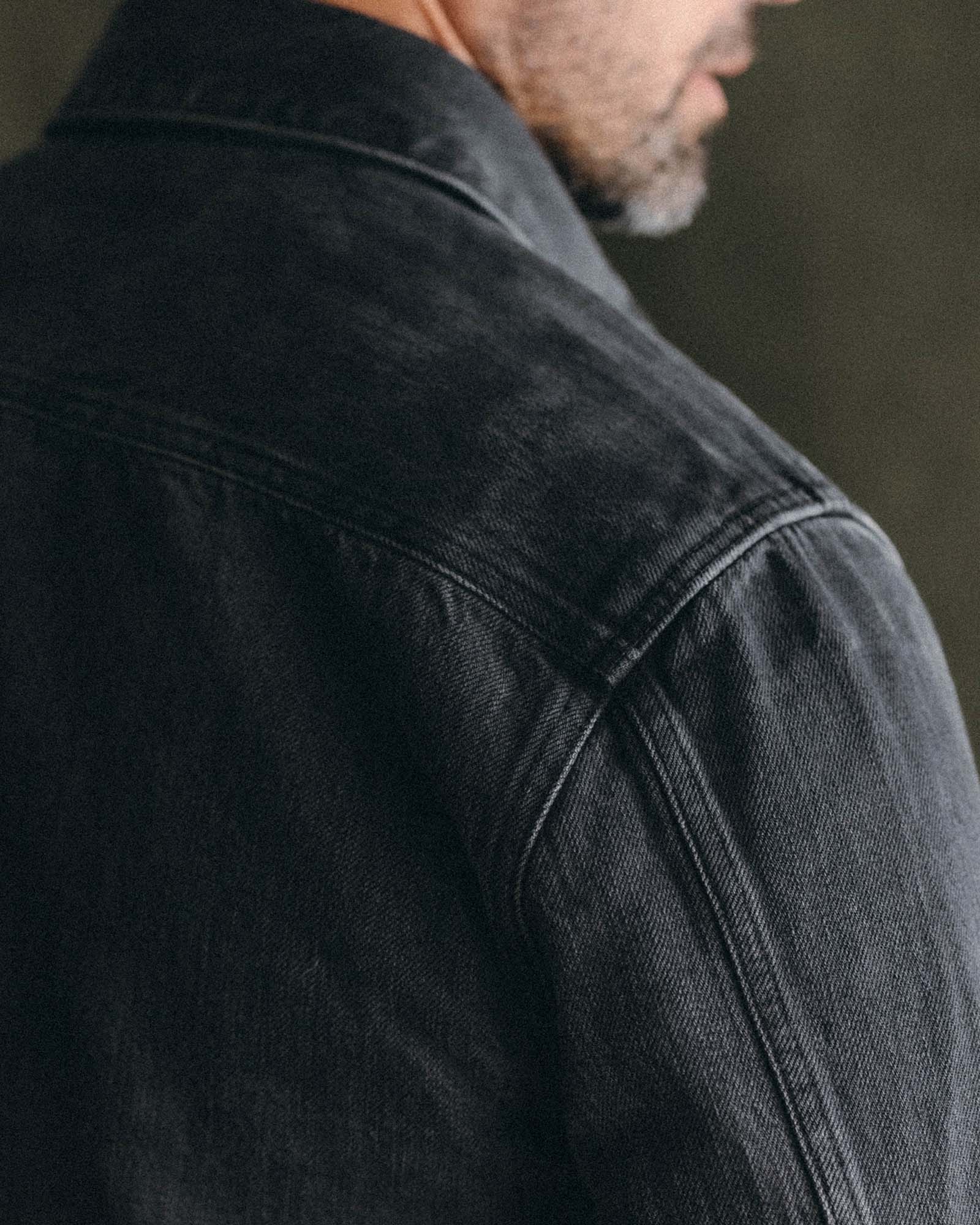 The Shop Shirt in Washed Black Organic Slub Selvedge - Image 3