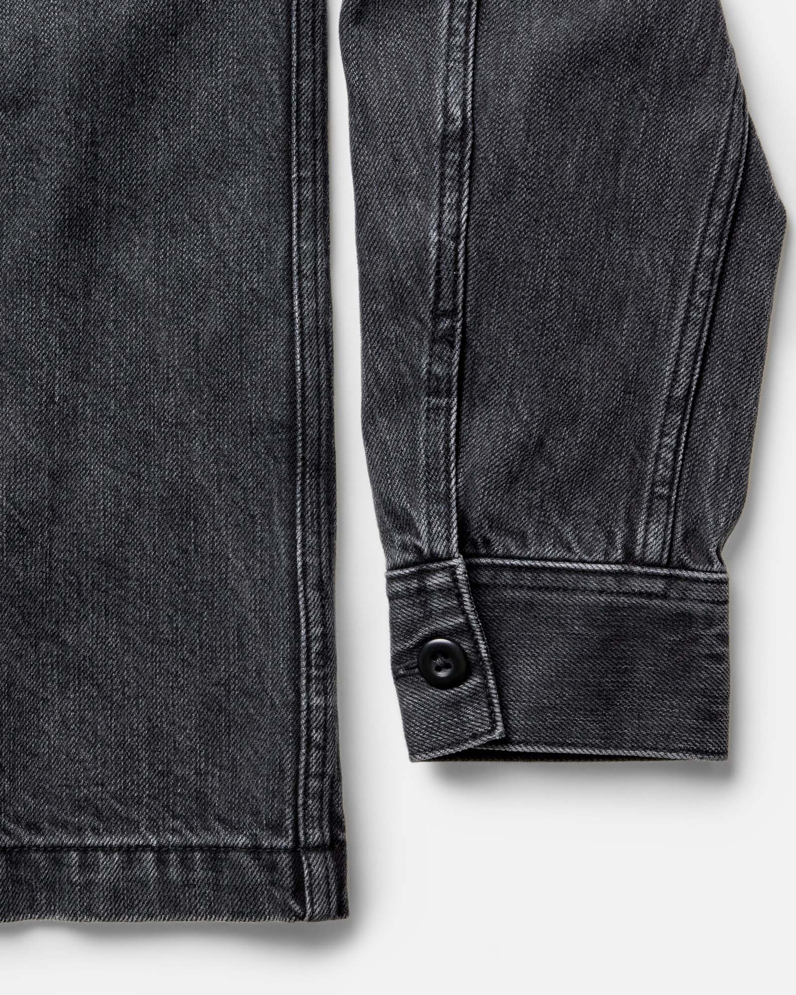 The Shop Shirt in Washed Black Organic Slub Selvedge - Image 7