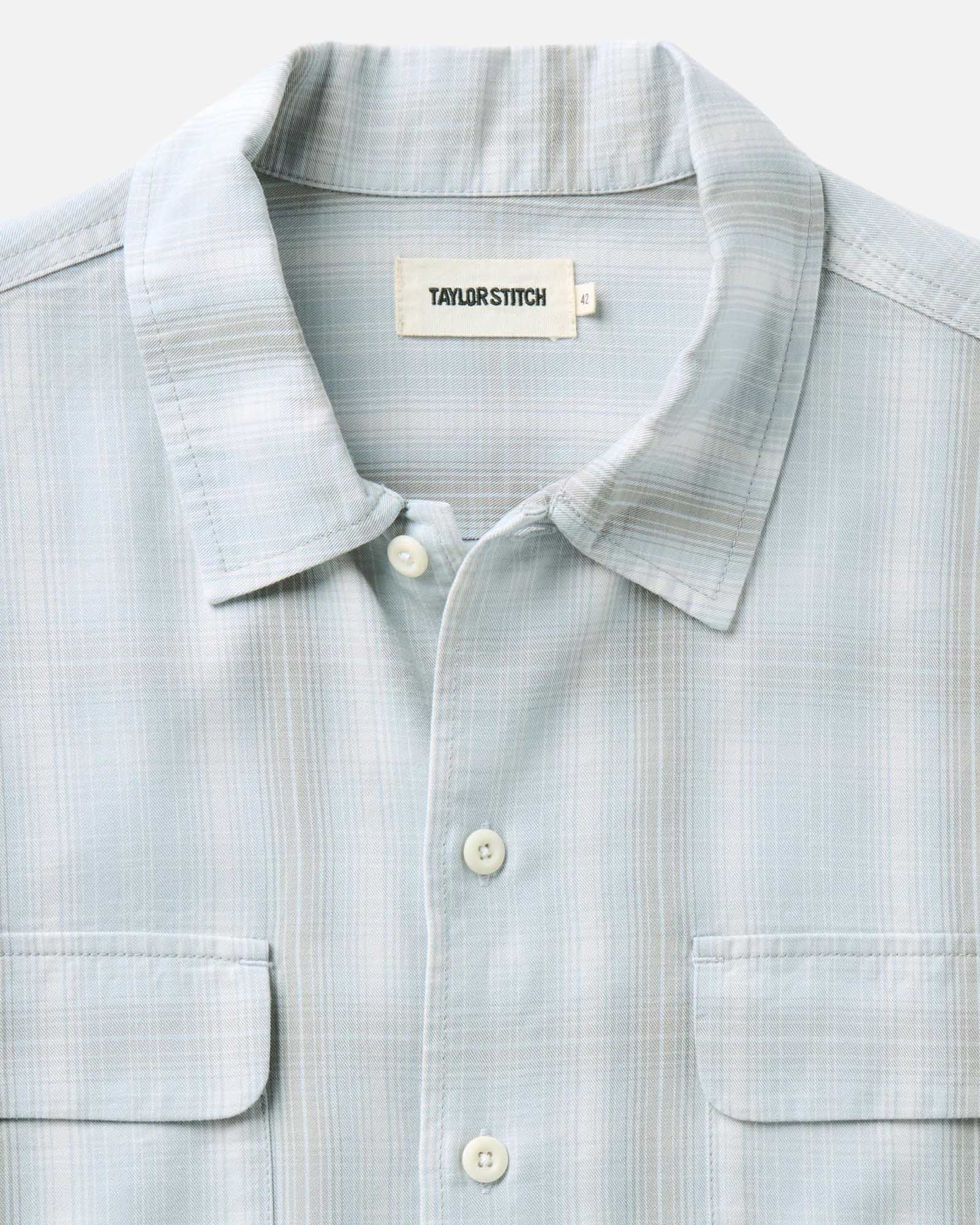 The Shore Shirt in Fog Check Lyocell - Image 4