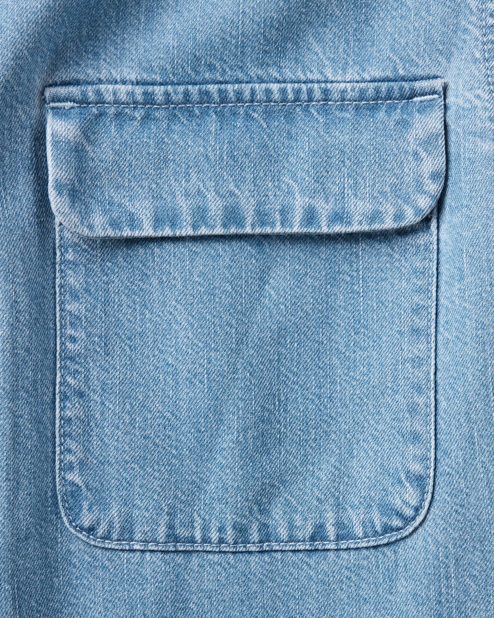 The Shore Shirt in Washed Indigo Twill - Image 8