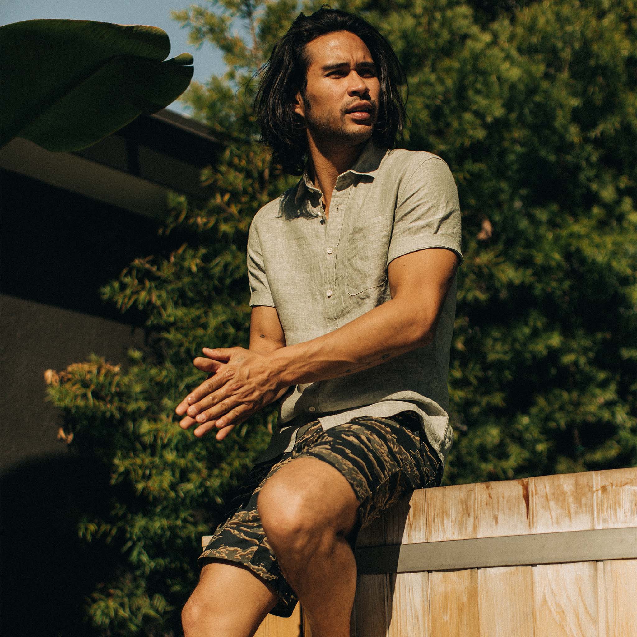 The Short Sleeve California in Army Hemp - Image 2