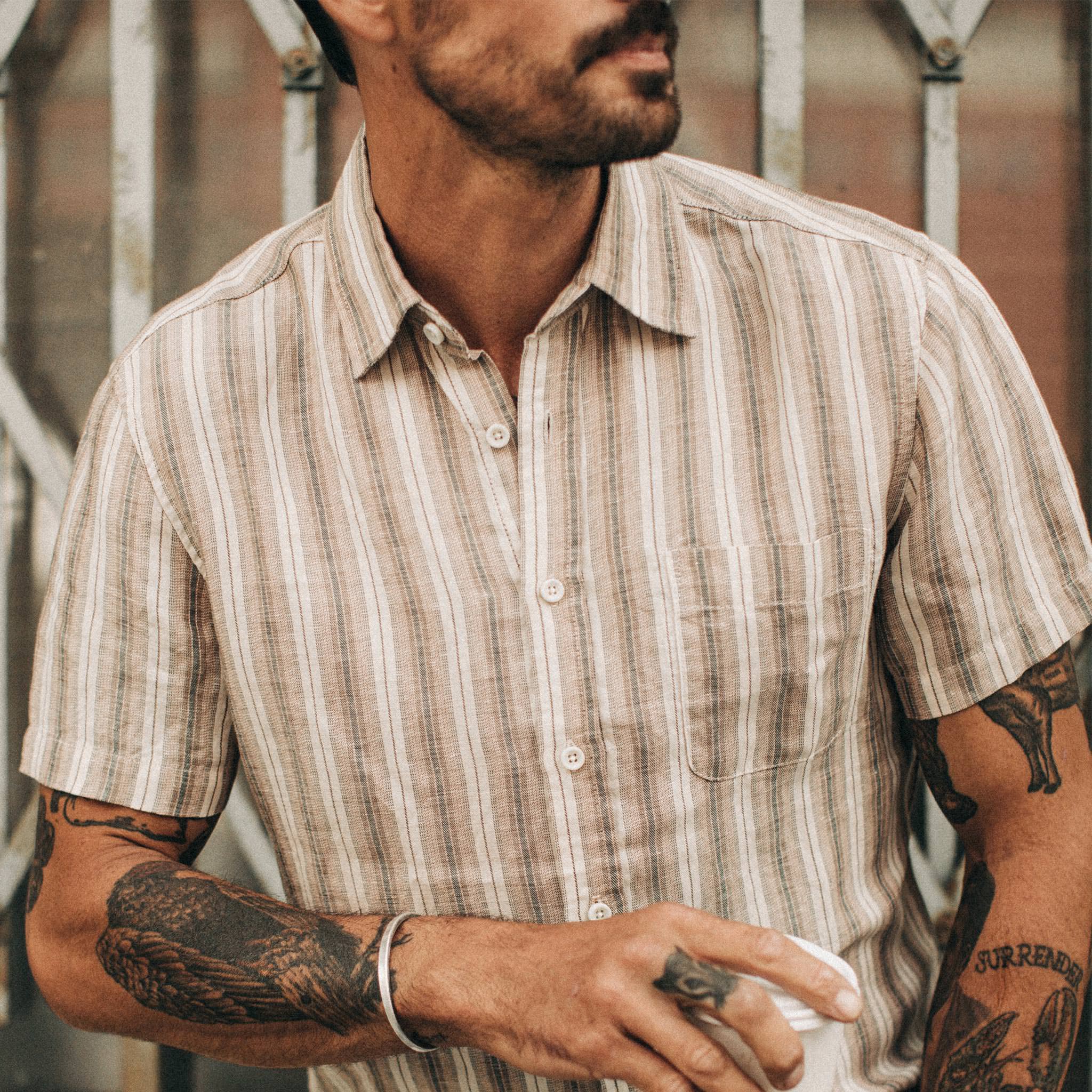 The Short Sleeve California in Desert Shadow Stripe - Image 3