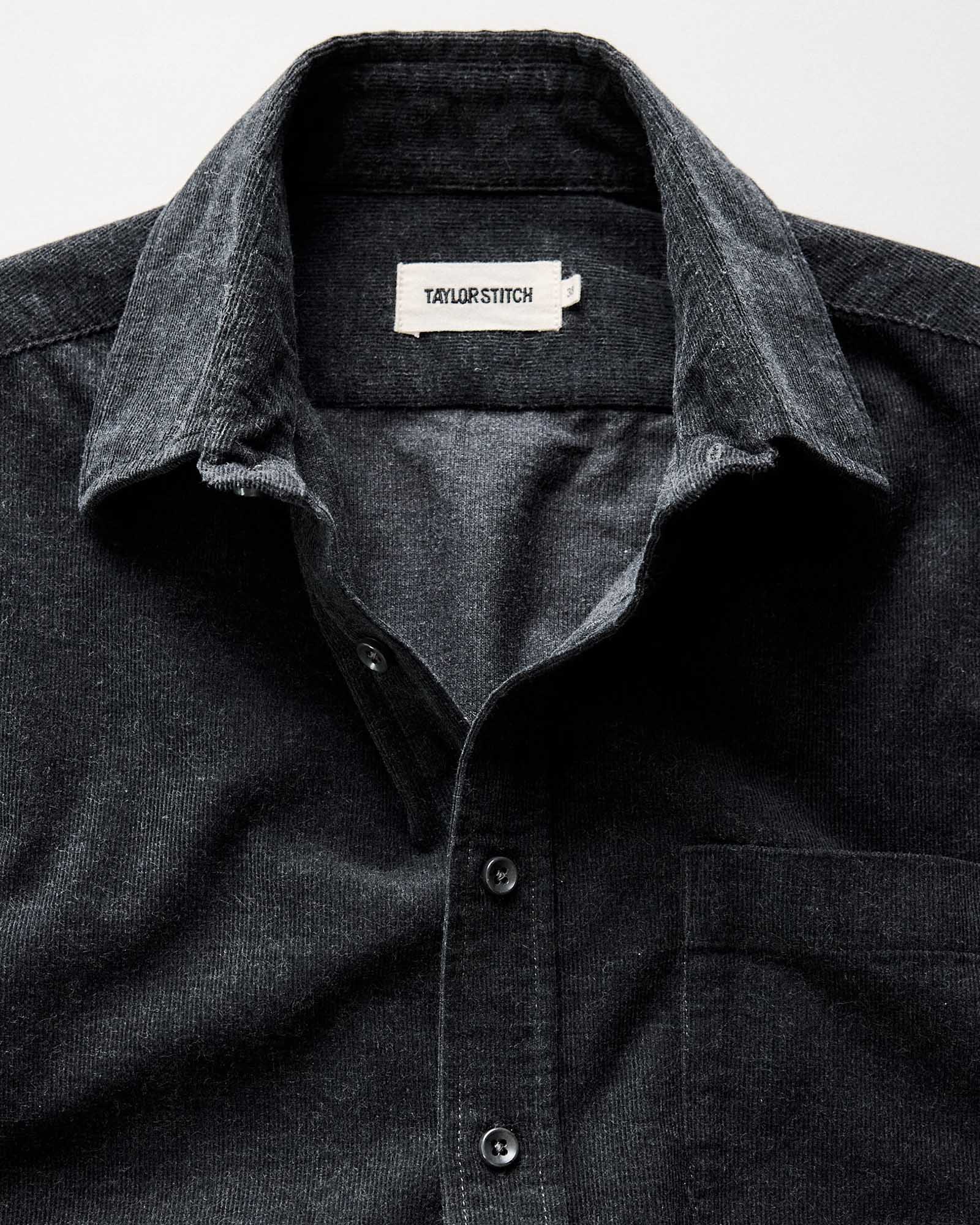 The Short Sleeve California in Heather Coal Cord - Image 4