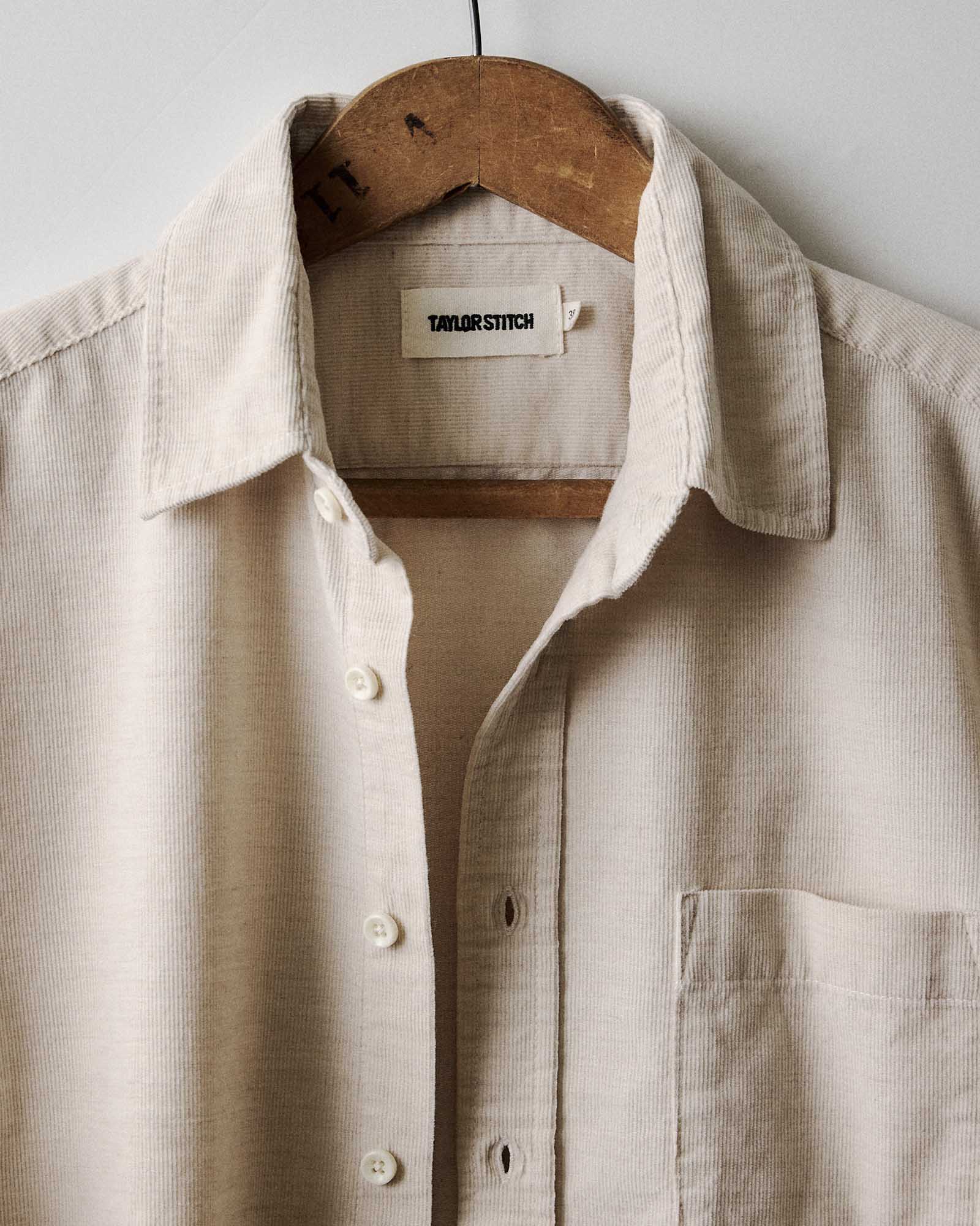 The Short Sleeve California in Heather Oat Cord - Image 6