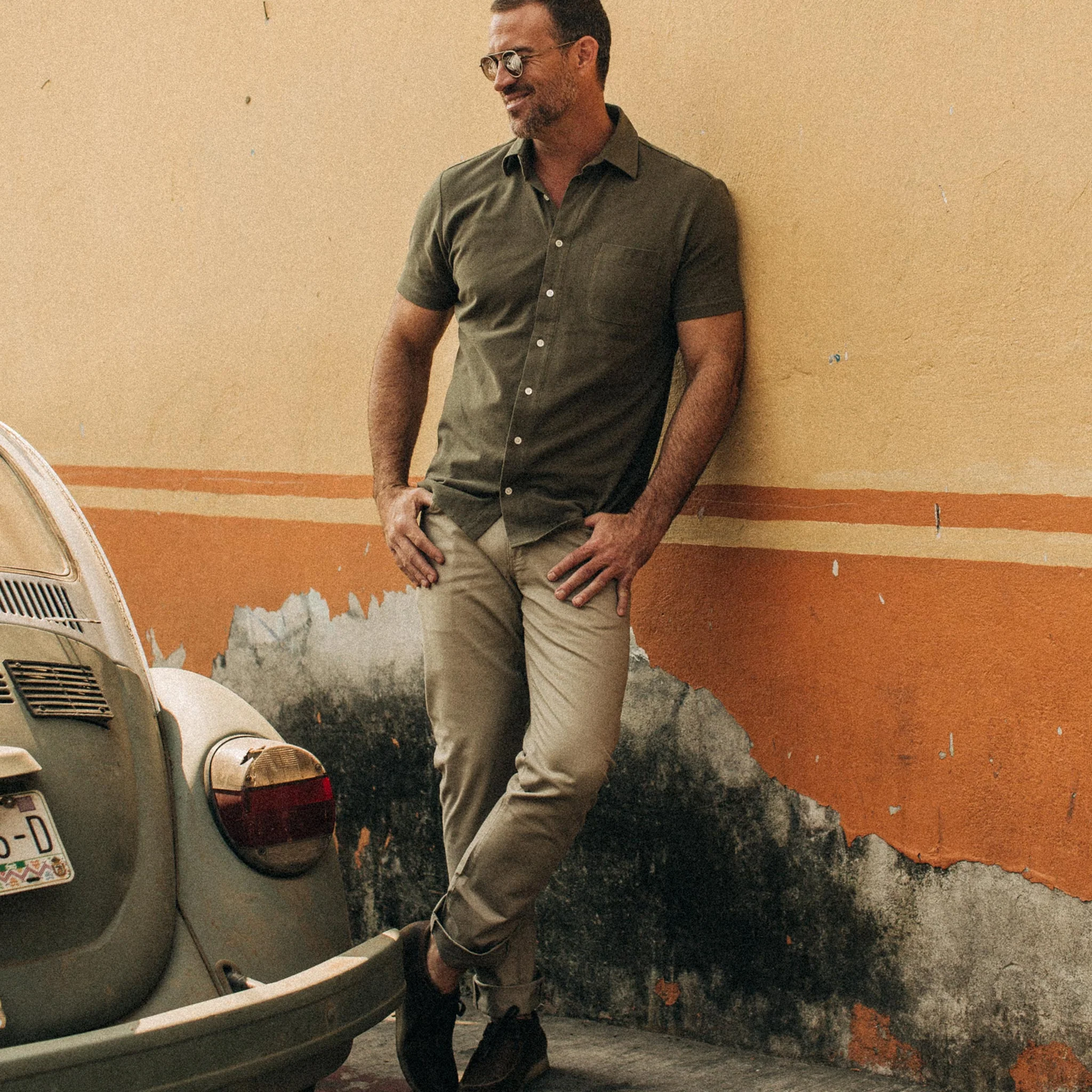 The Short Sleeve California in Olive Pique - Image 2