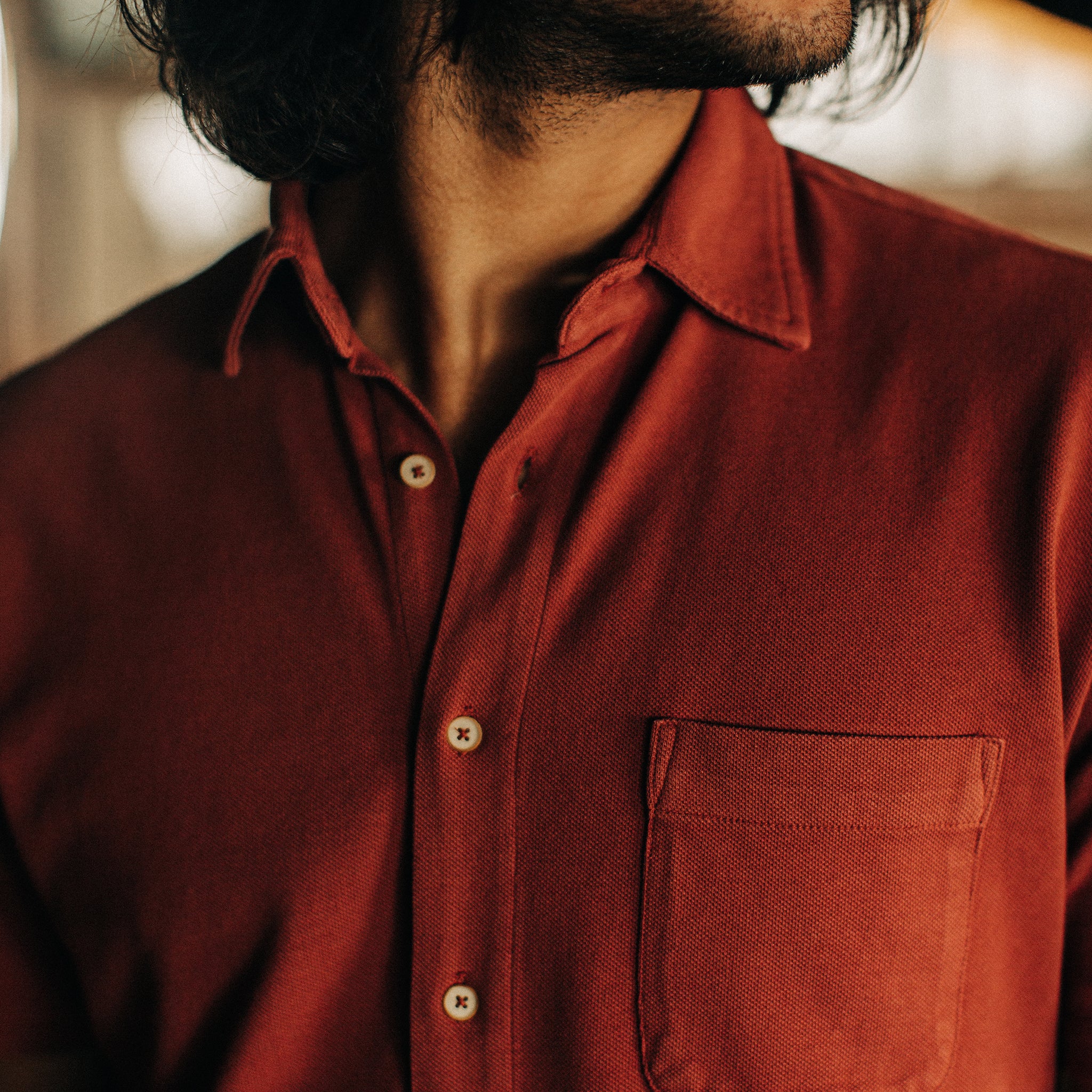 The Short Sleeve California in Red Clay Pique - Image 3